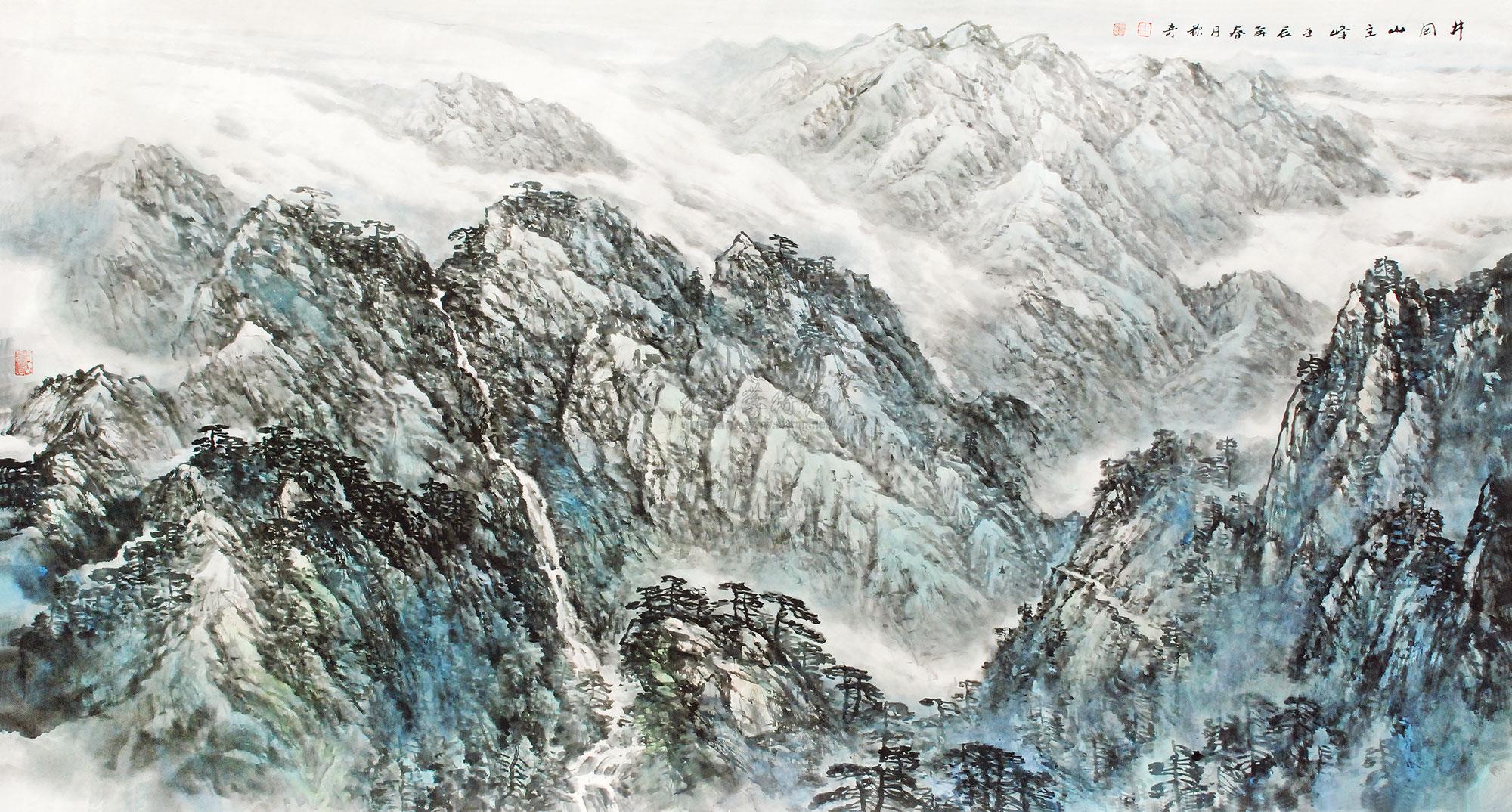 04272012年作井冈山主峰镜心设色纸本
