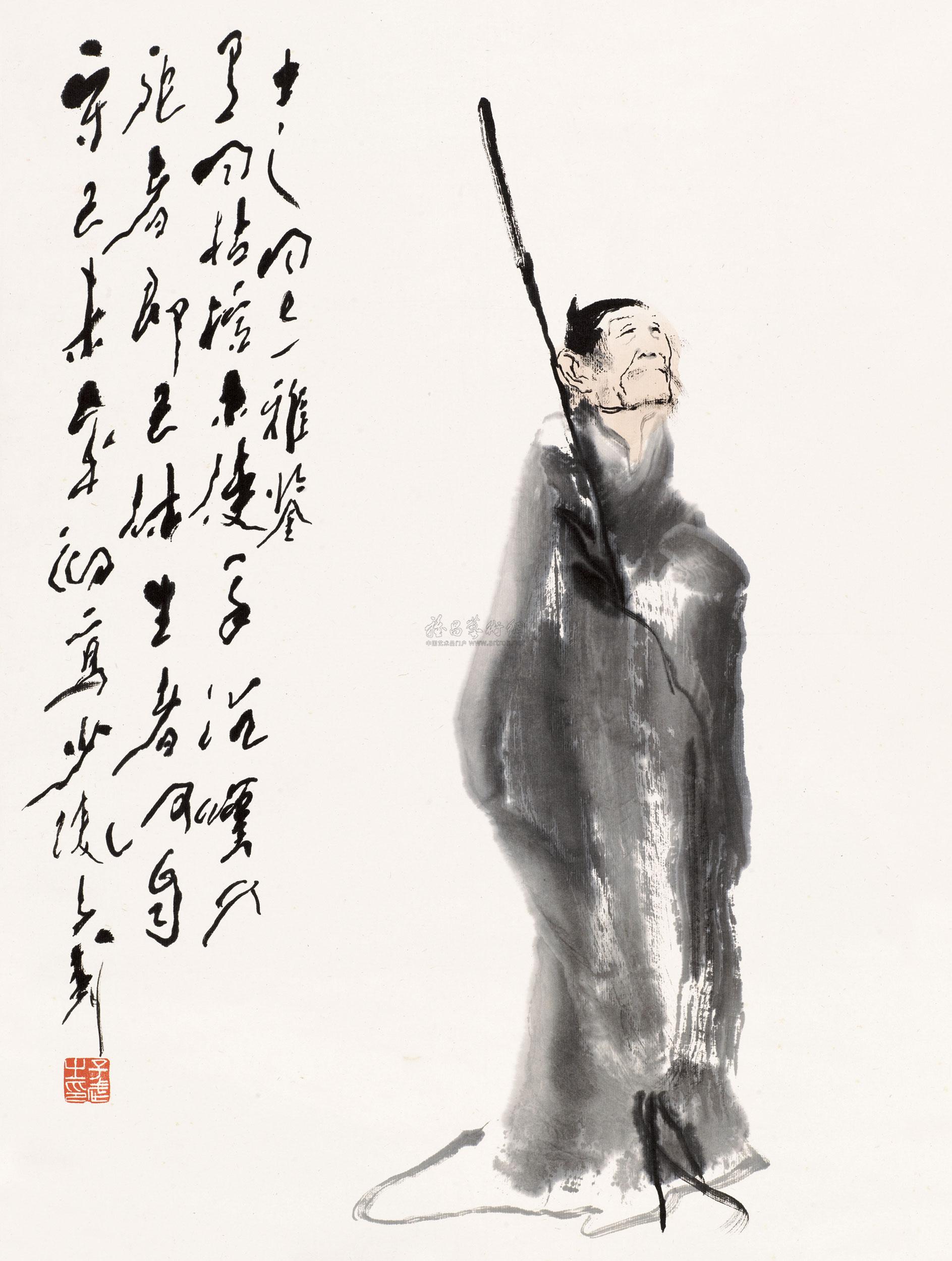 【杜甫造像 立轴 设色纸本】拍卖品_图片_价格_鉴赏_绘画_雅昌艺术品
