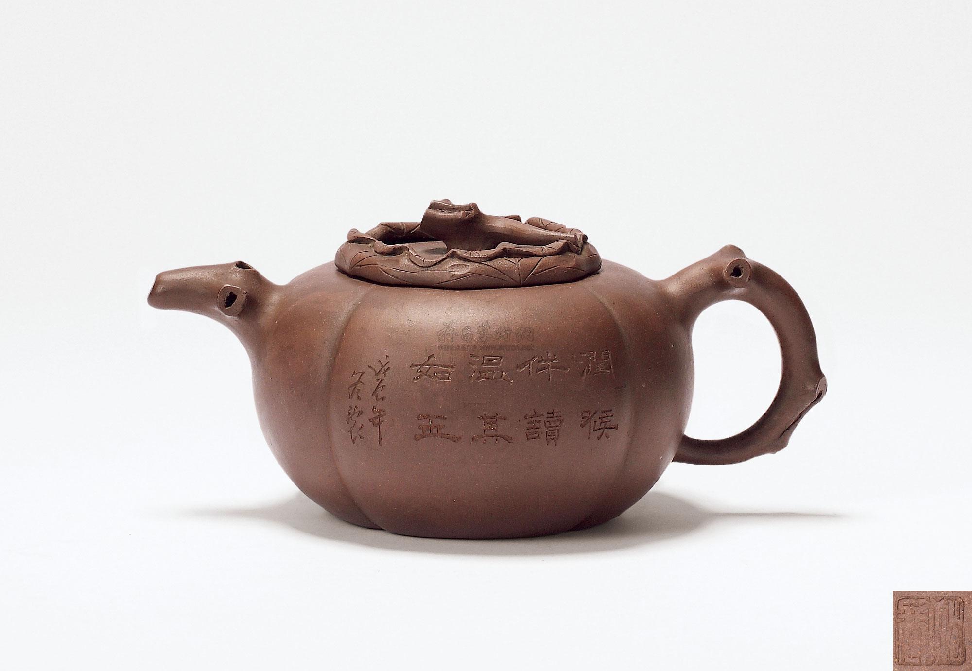 【近代 朱可心 凯长款柿扁壶】拍卖品_图片_价格_鉴赏_紫砂_雅昌艺术