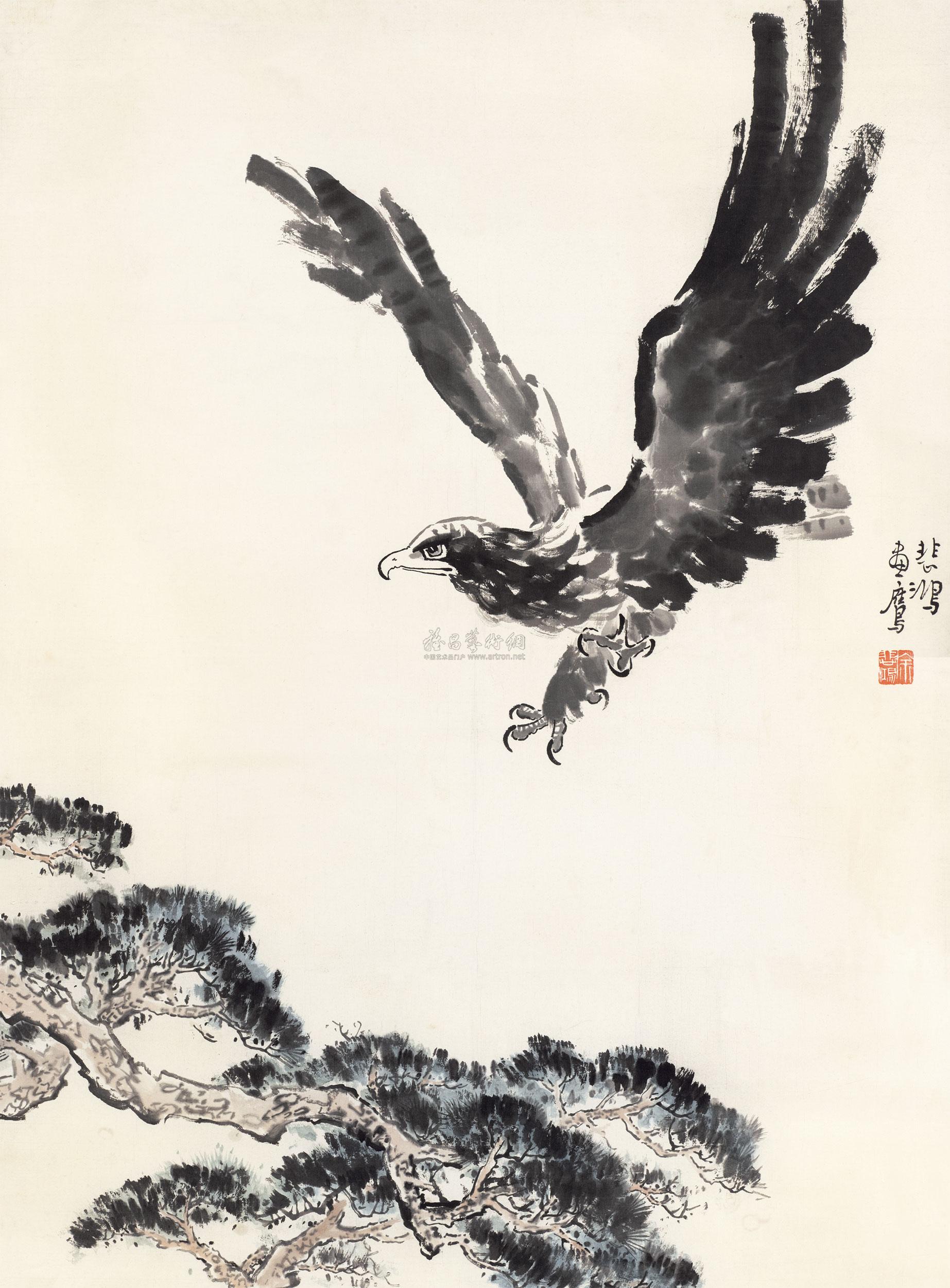 0005 松鹰图 立轴 纸本