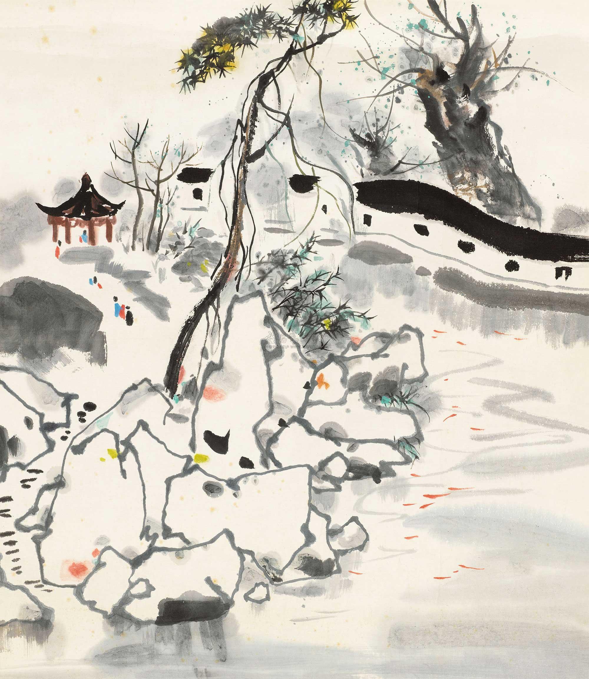 0663园林图镜心纸本