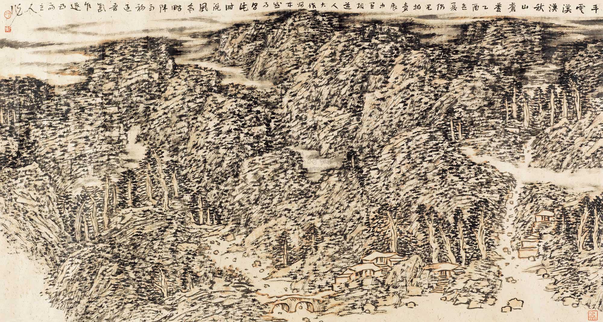 04572005年作平云秋山镜心纸本