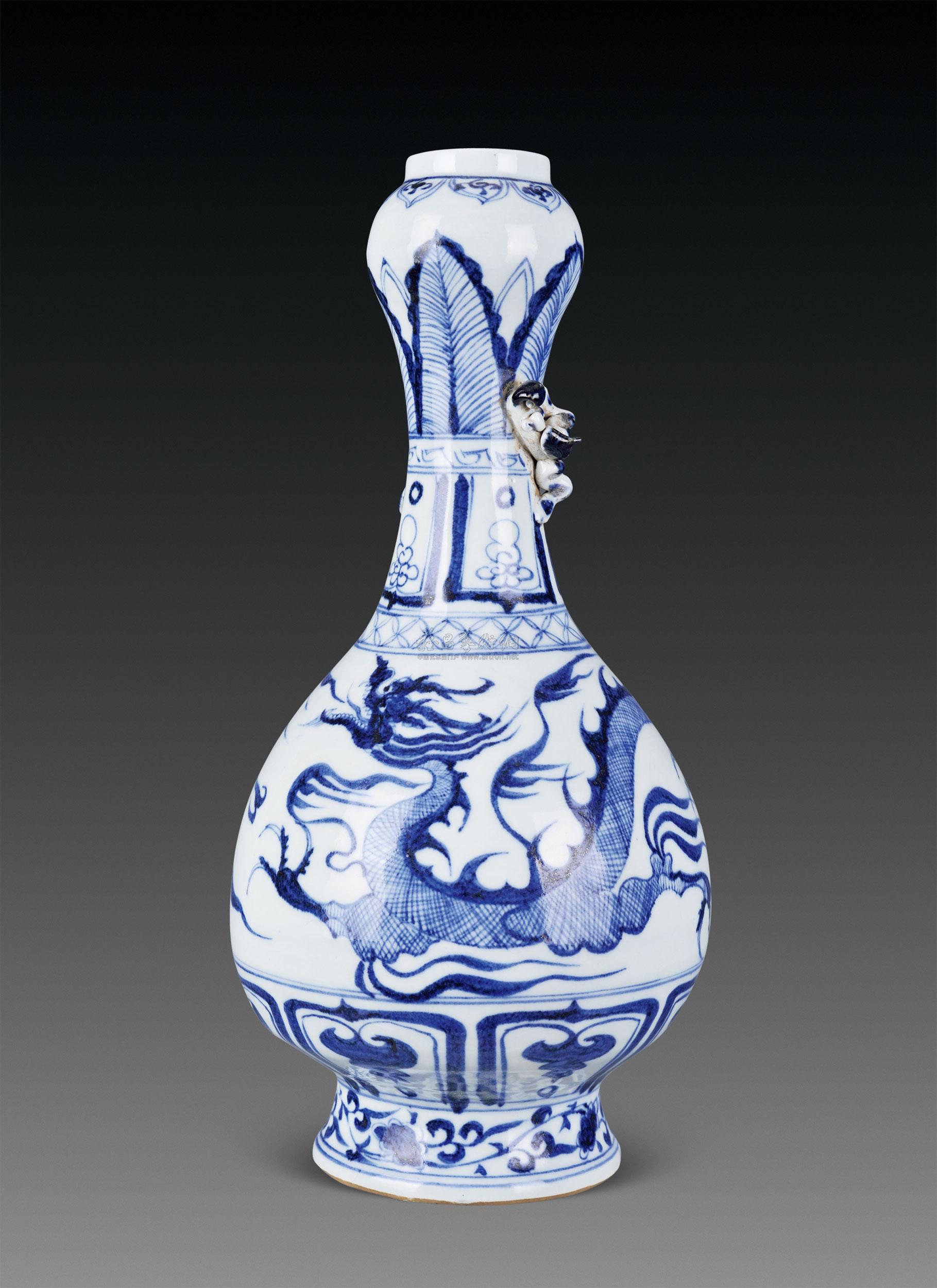 【元 青花龙纹蒜头瓶】拍卖品_图片_价格_鉴赏_元代以前陶瓷_雅昌艺术
