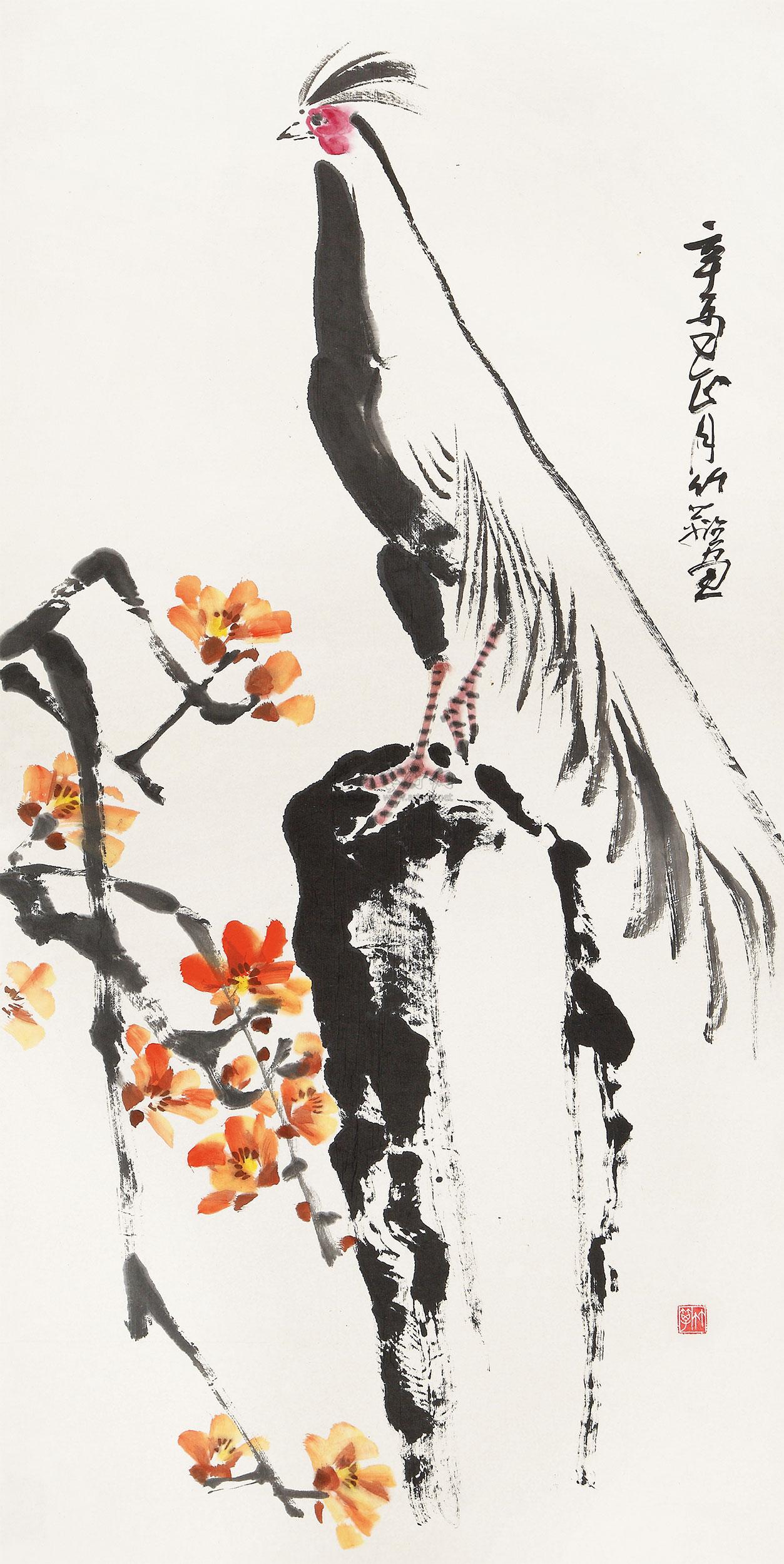 【1981年作 珙桐白鹇 镜心 设色纸本】拍卖品_图片_价格_鉴赏_绘画