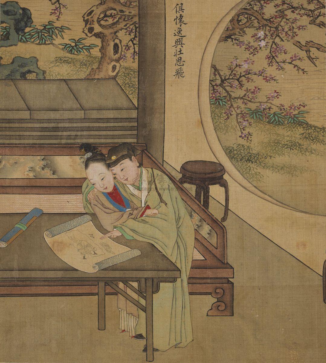 【秘戏图 册页 (十开) 设色绢本】拍卖品_图片_价格_鉴赏_绘画_雅昌