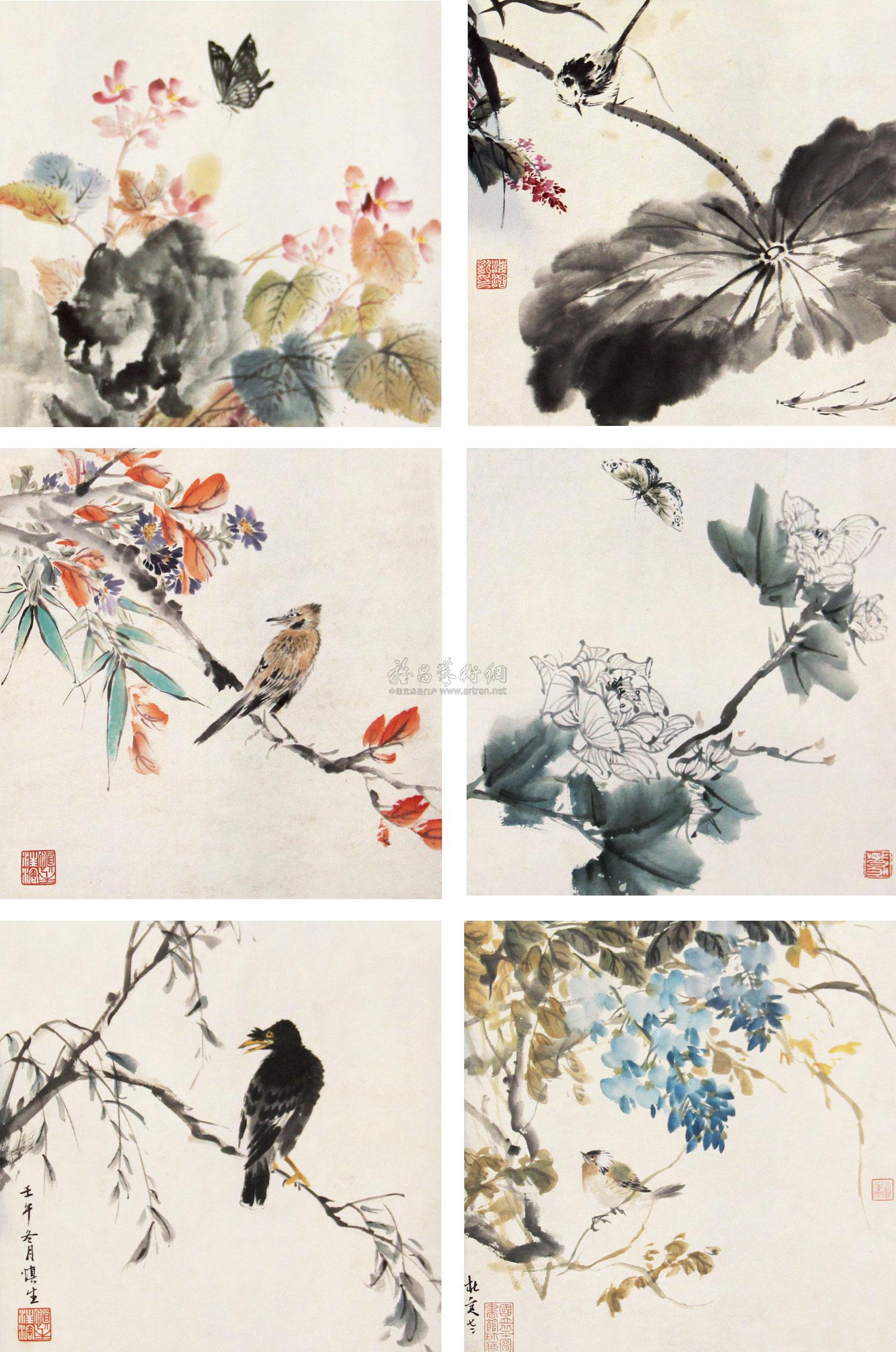 1081花鸟册页纸本设色