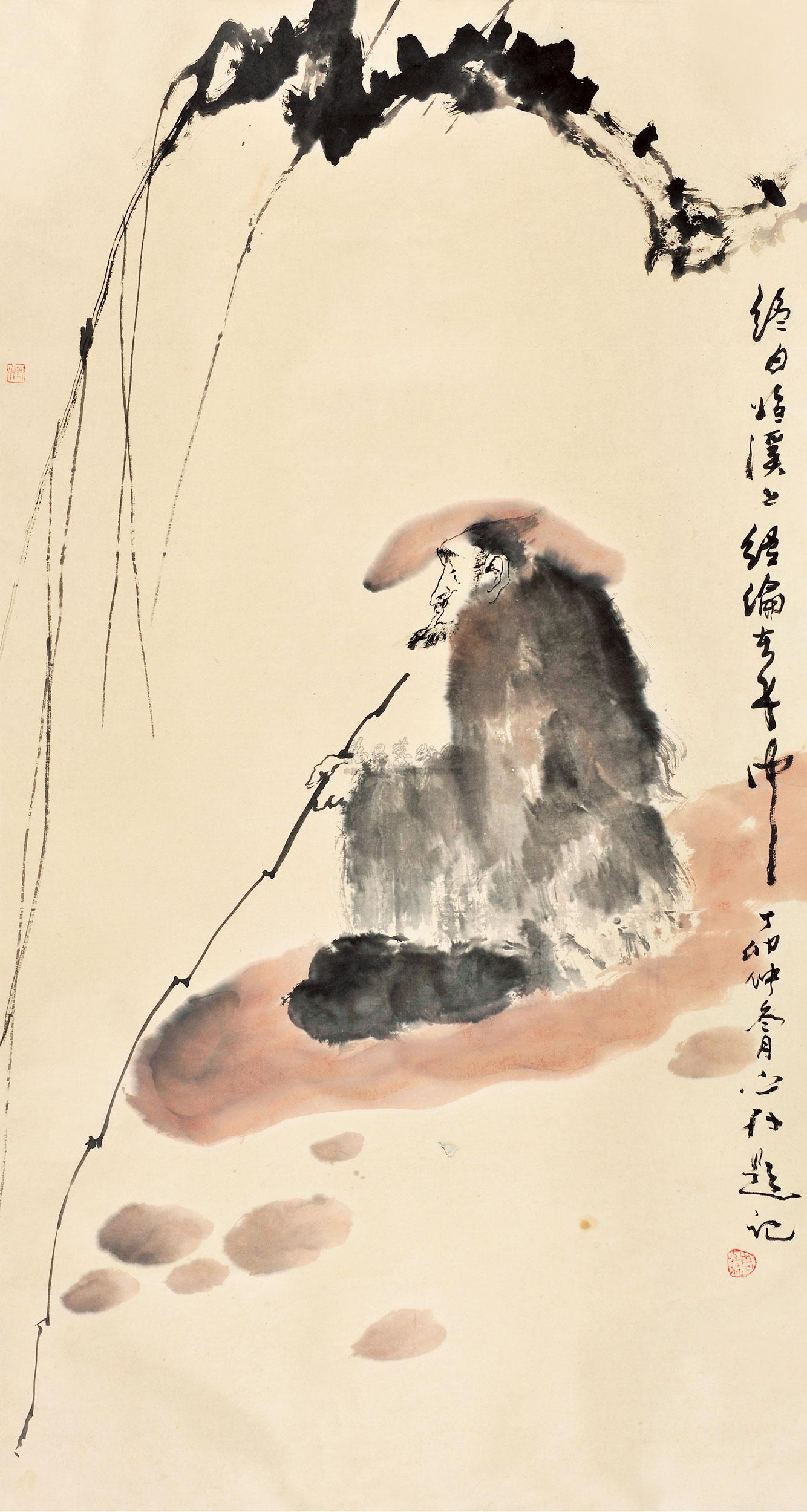 【垂钓 立轴 设色纸本】拍卖品_图片_价格_鉴赏_绘画_雅昌艺术品拍卖