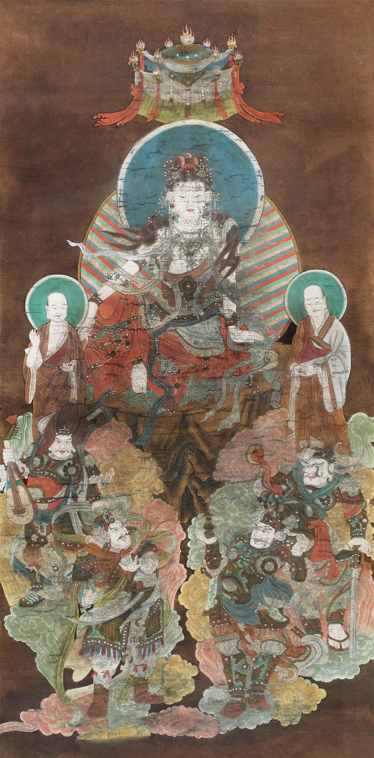 【佛像 镜框 设色绢本】拍卖品_图片_价格_鉴赏_绘画_雅昌艺术品拍卖网