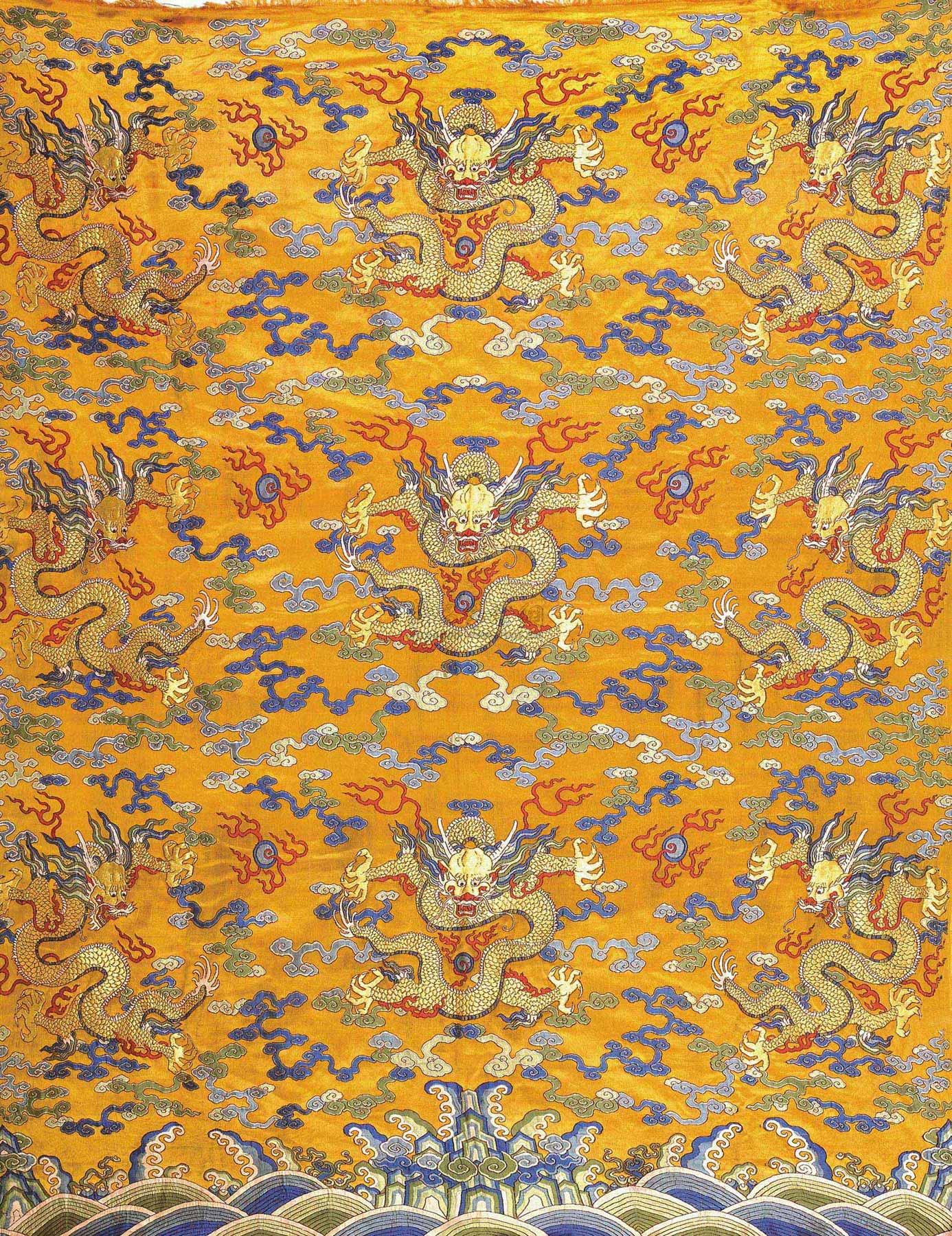 1129金丝织锦九龙图