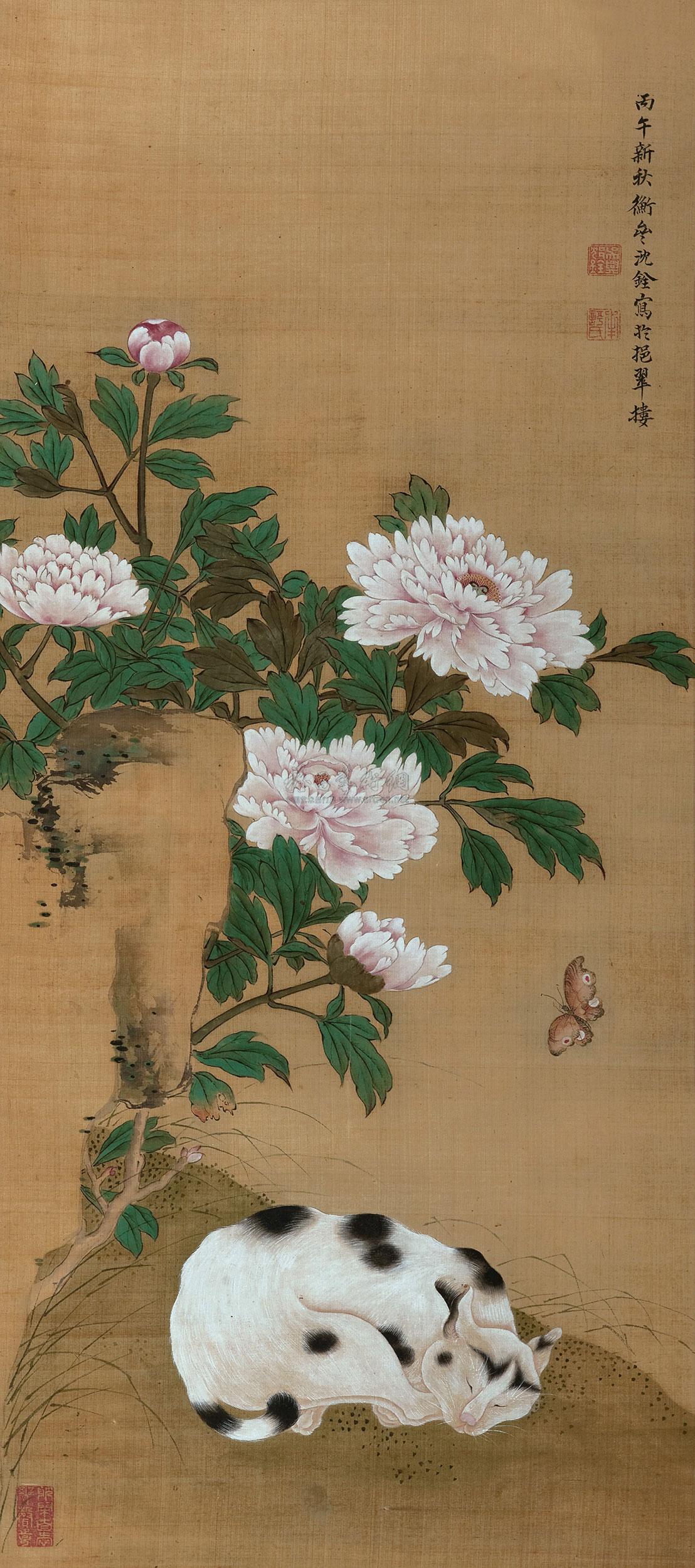 1983丙午1726年作耄耋图立轴绢本