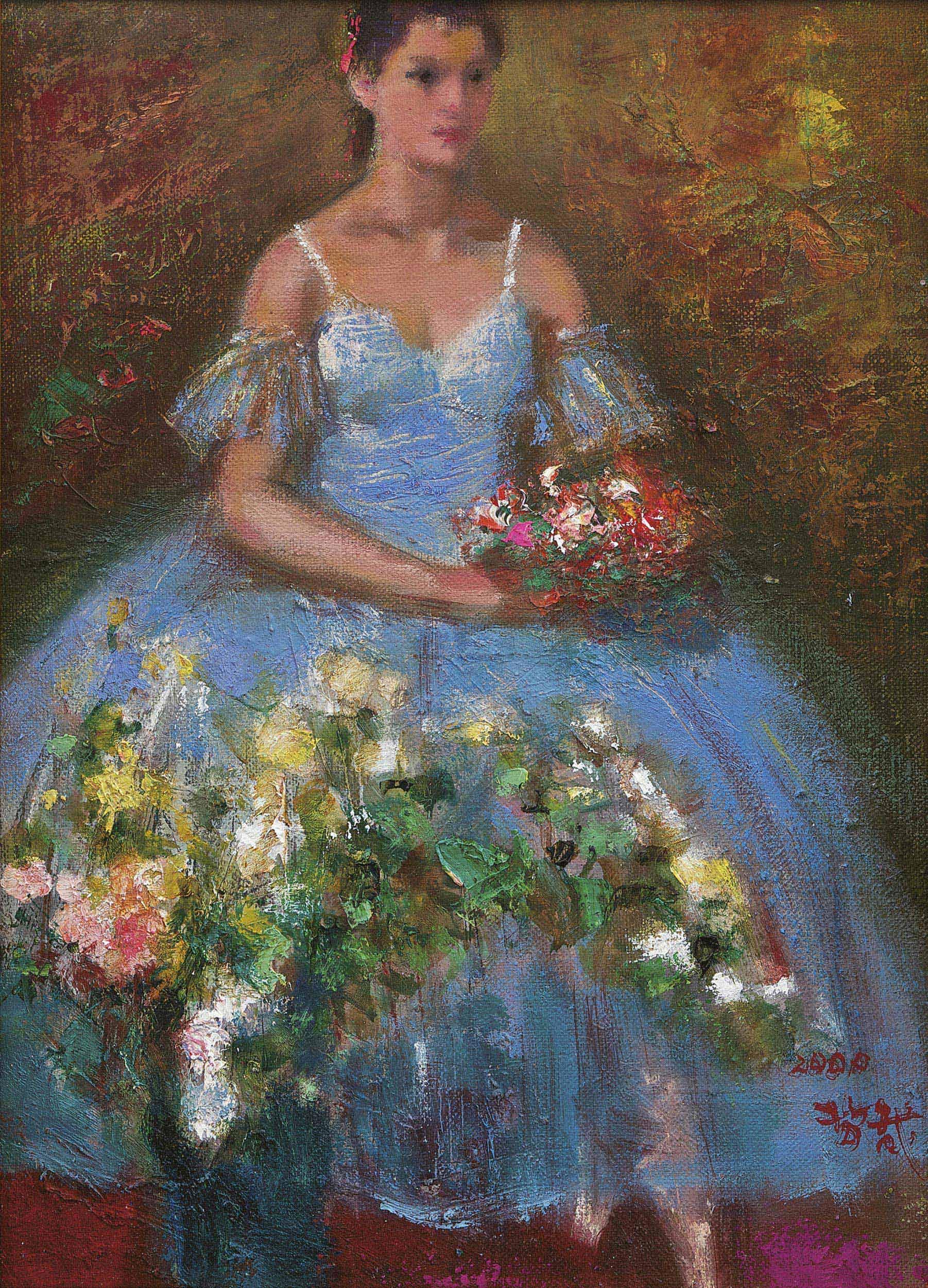 【2000年作 芭蕾少女 油彩画布】拍卖品_图片_价格_鉴赏_油画_雅昌