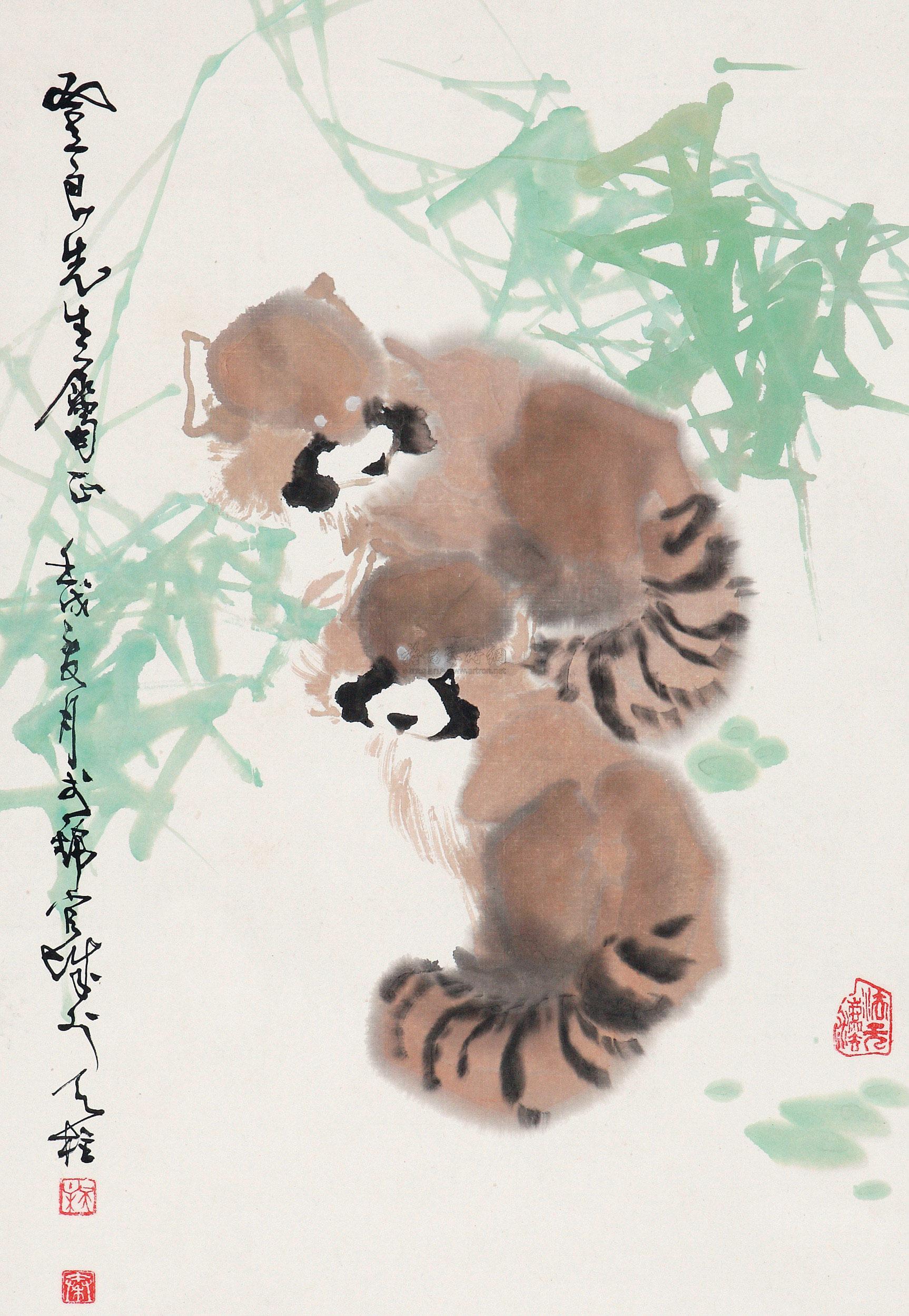 0054 小熊猫 立轴