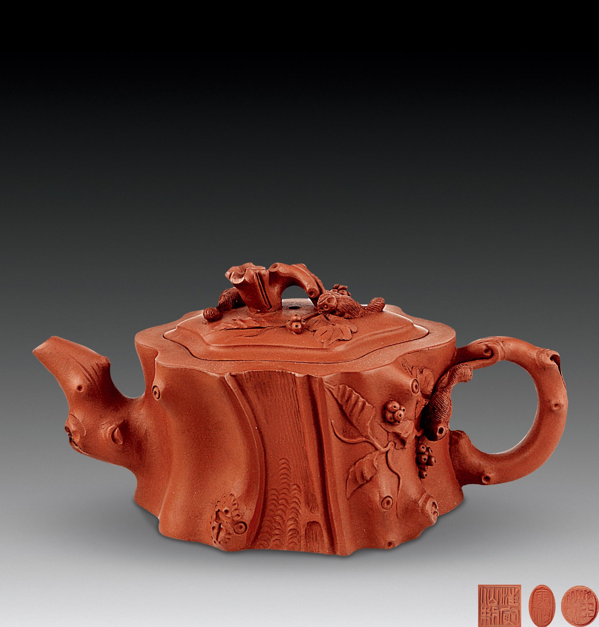 【汪寅仙制梅桩松鼠葡萄】拍卖品_图片_价格_鉴赏_紫砂_雅昌艺术品