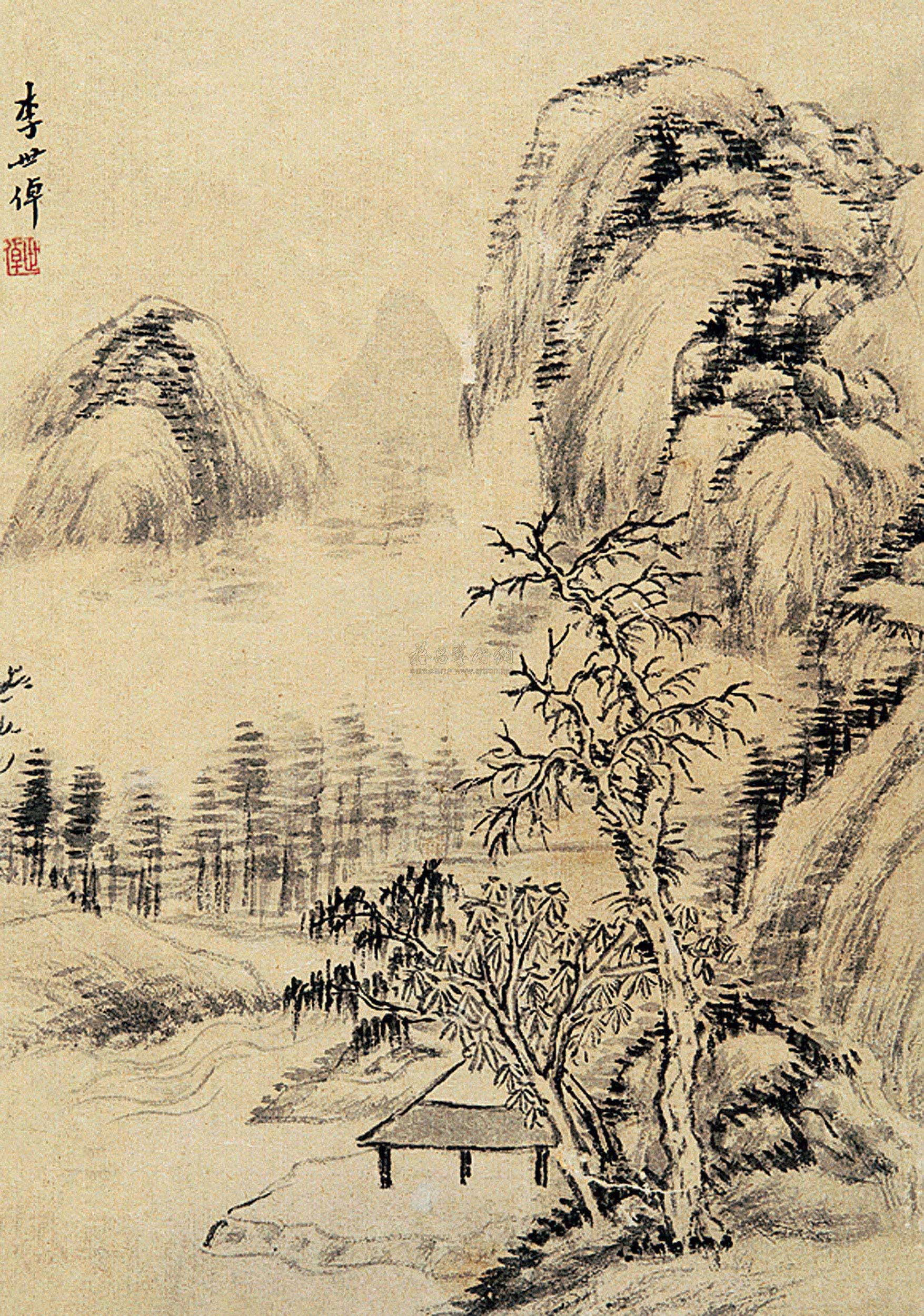 【秋山亭子图 镜片】拍卖品_图片_价格_鉴赏_绘画_雅昌艺术品拍卖网