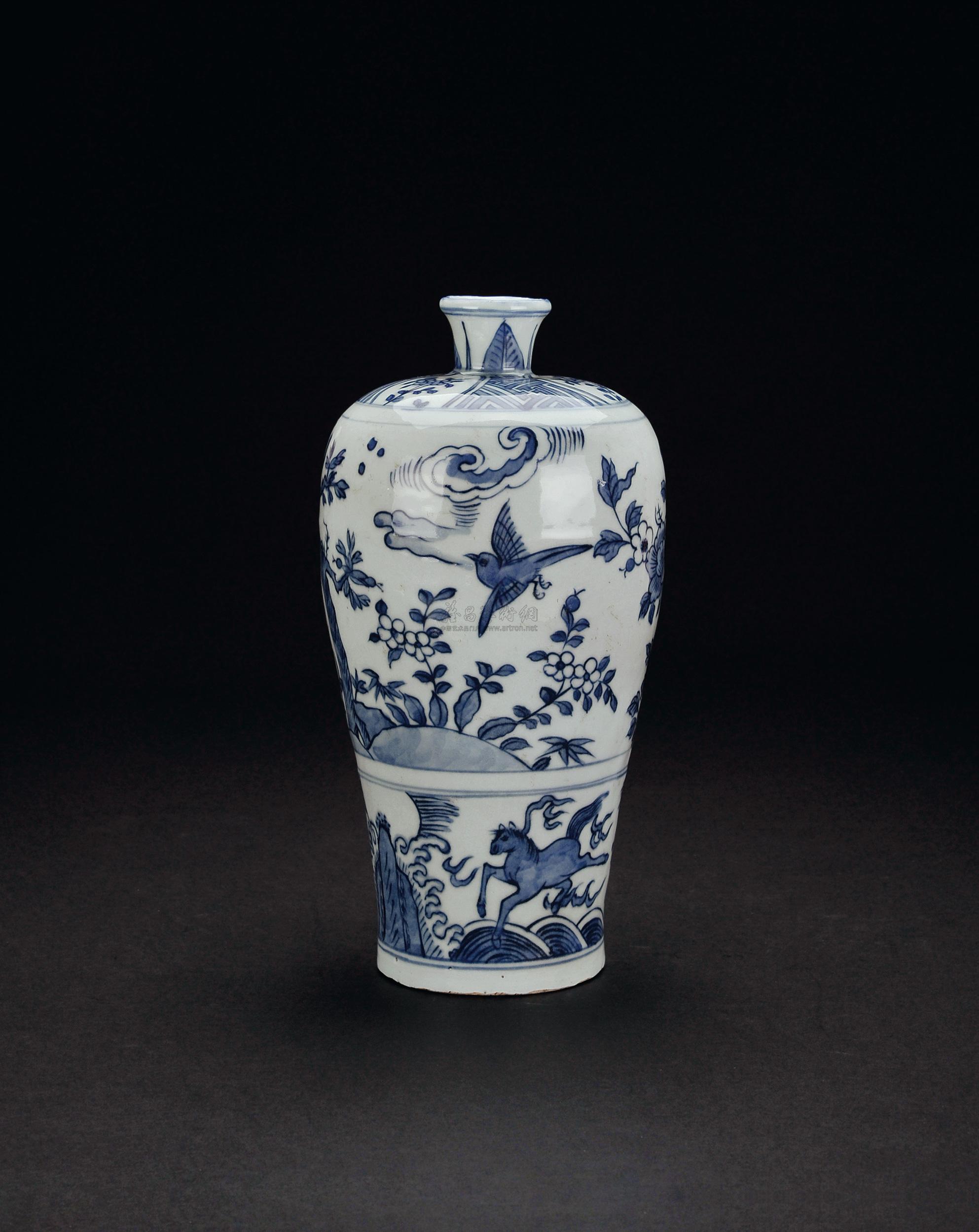 【明 青花花鸟纹梅瓶】拍卖品_图片_价格_鉴赏_明代青花瓷器_雅昌艺术