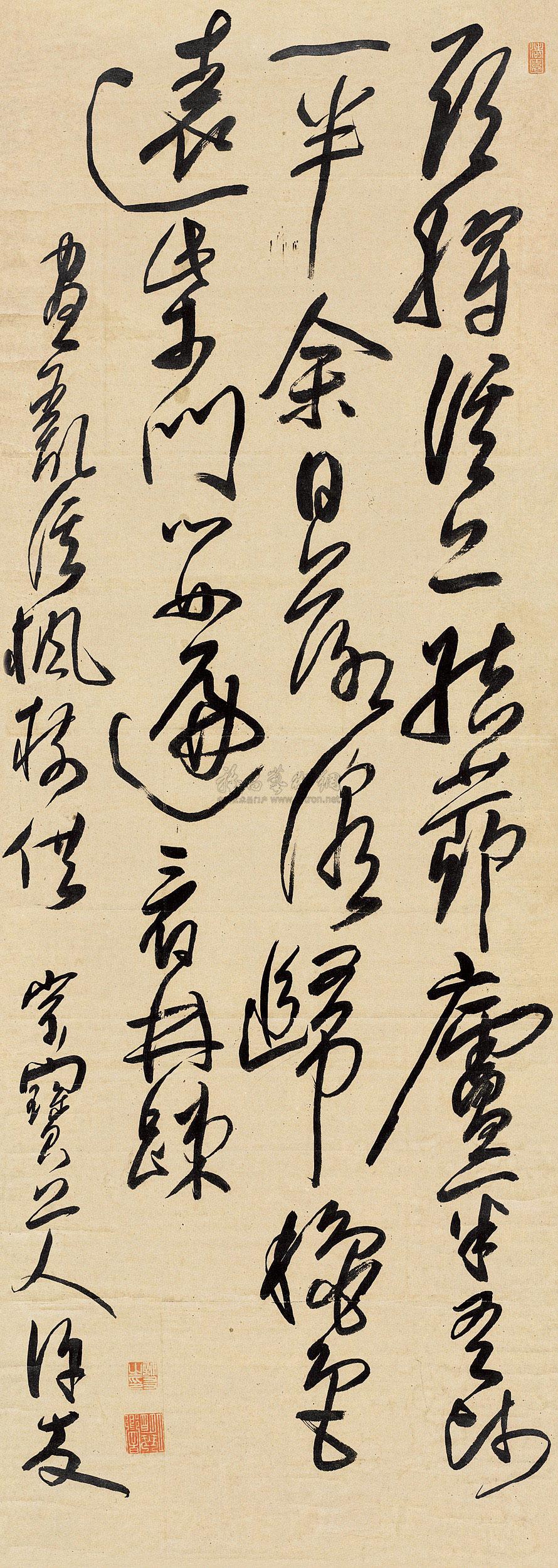 【草书七言律诗 立轴 纸本】拍卖品_图片_价格_鉴赏_书法_雅昌艺术品