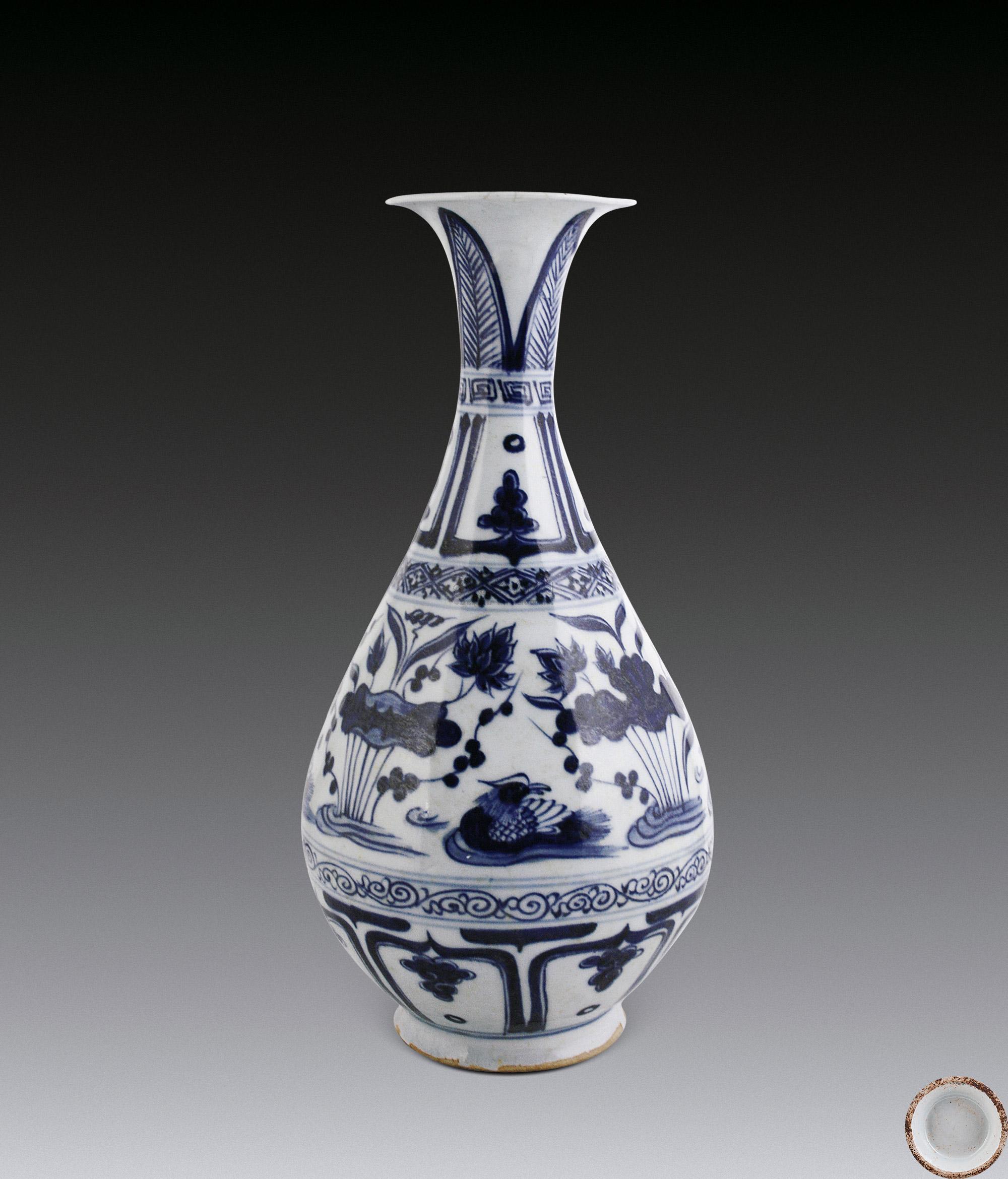 【元代 青花荷花鸳鸯纹玉壶春瓶】拍卖品_图片_价格_鉴赏_元代以前
