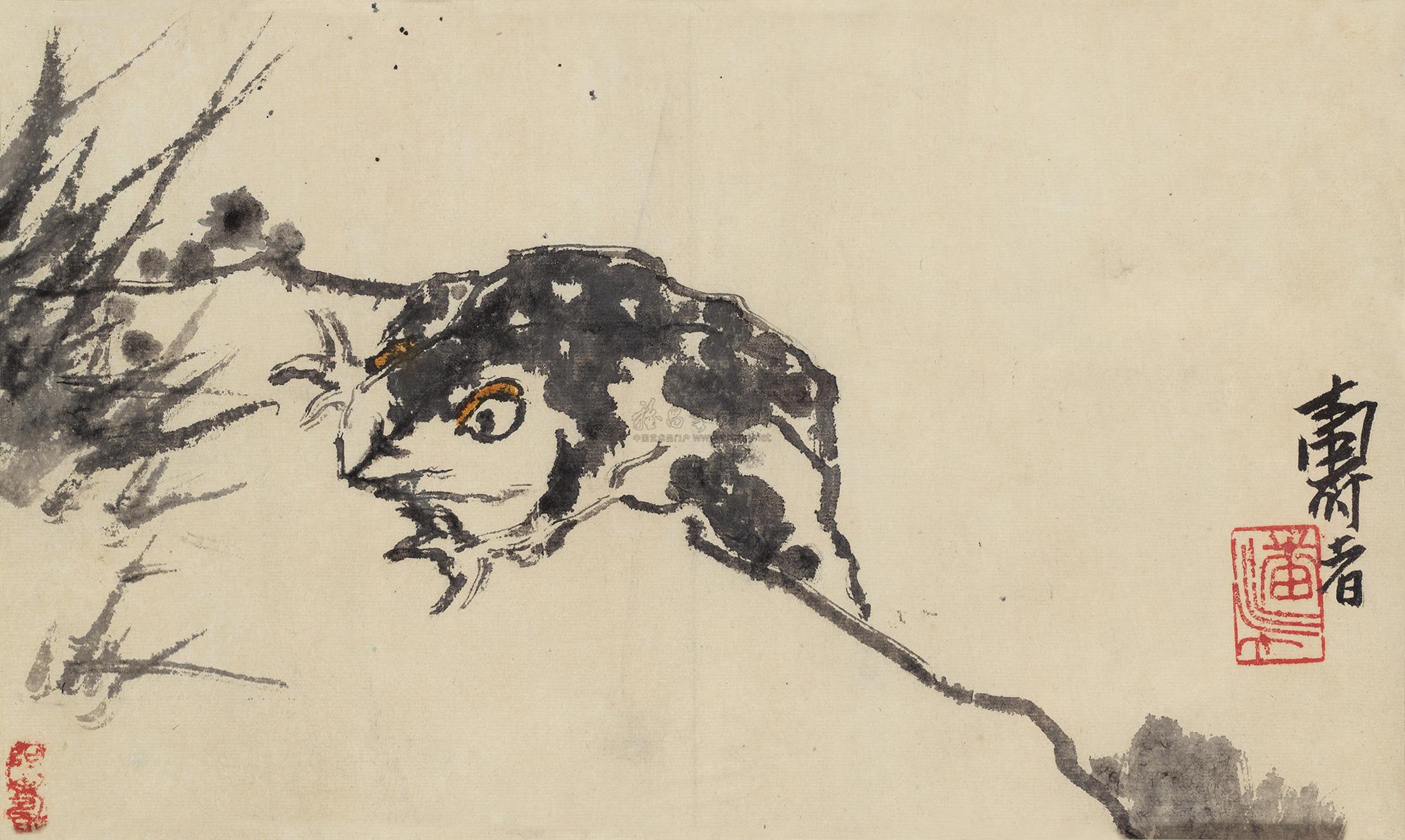 0775灵蟾镜心水墨纸本