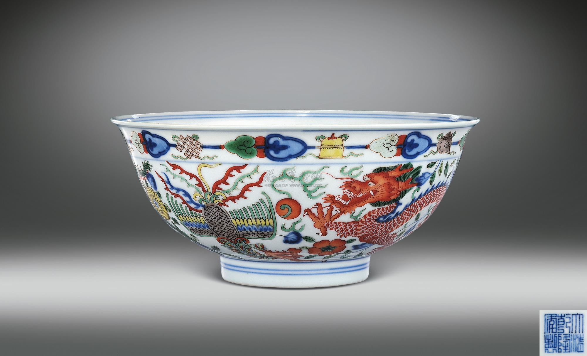 【清乾隆 五彩龙凤纹碗】拍卖品_图片_价格_鉴赏_清代五彩瓷器_雅昌