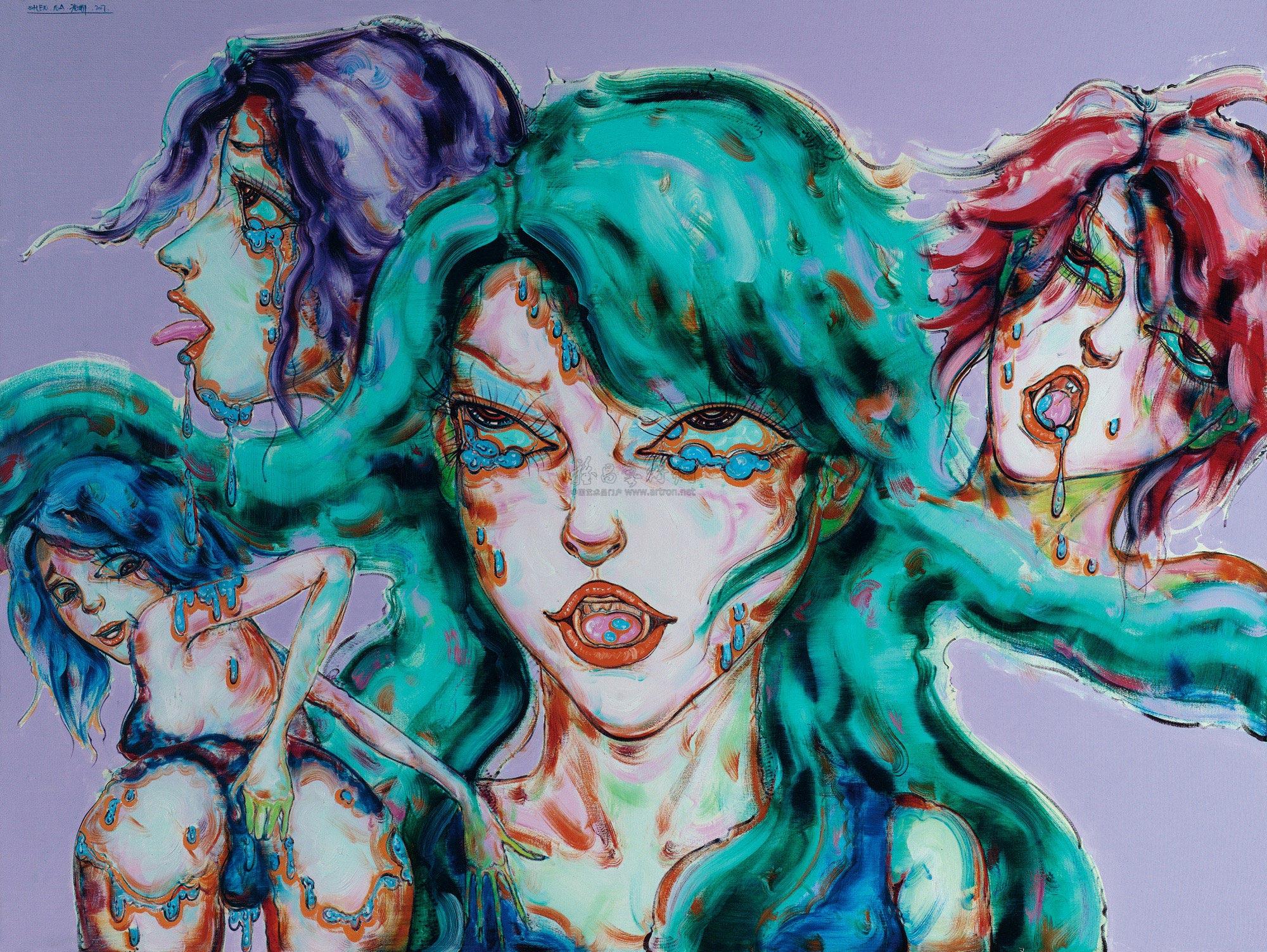 【2007年作 崩溃边缘的女人 布面 油彩】拍卖品_图片_价格_鉴赏_油画
