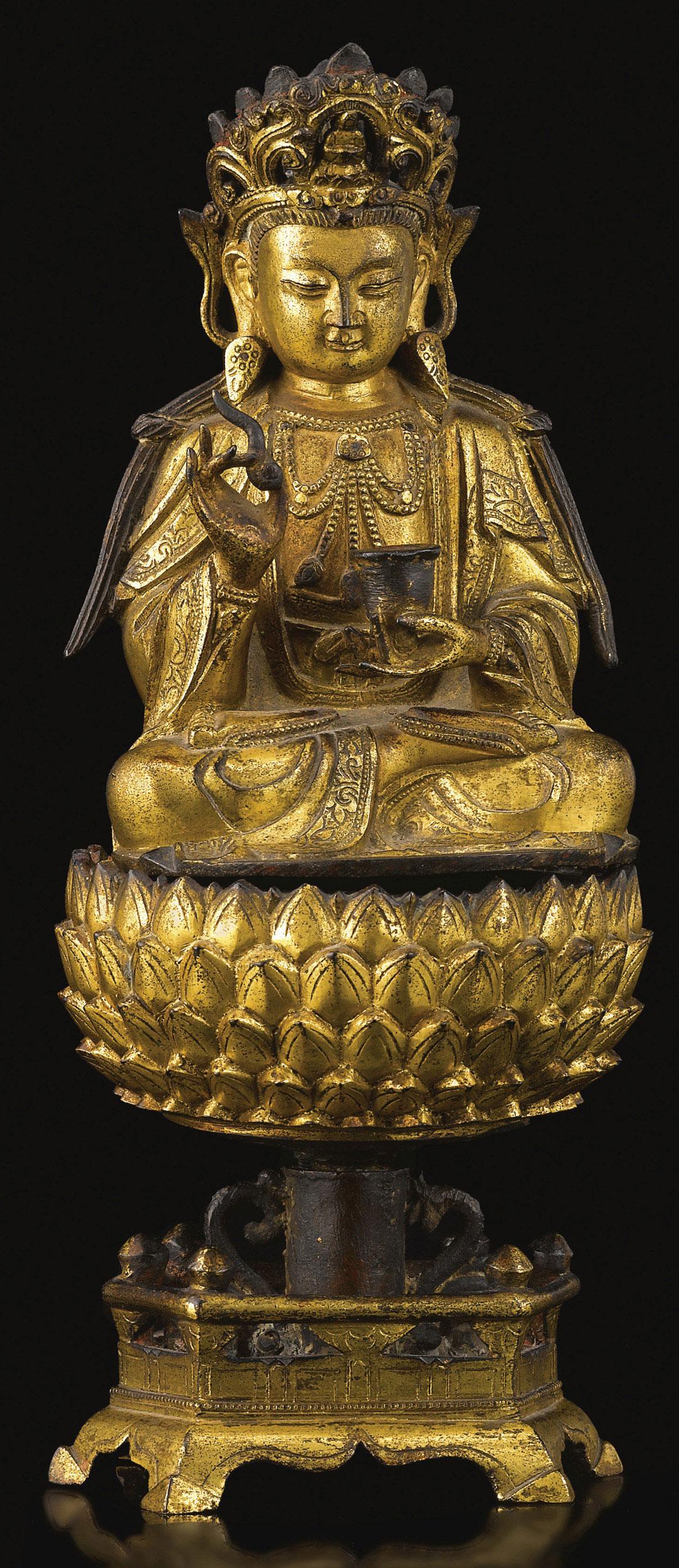 清铜鎏金观音菩萨像图片