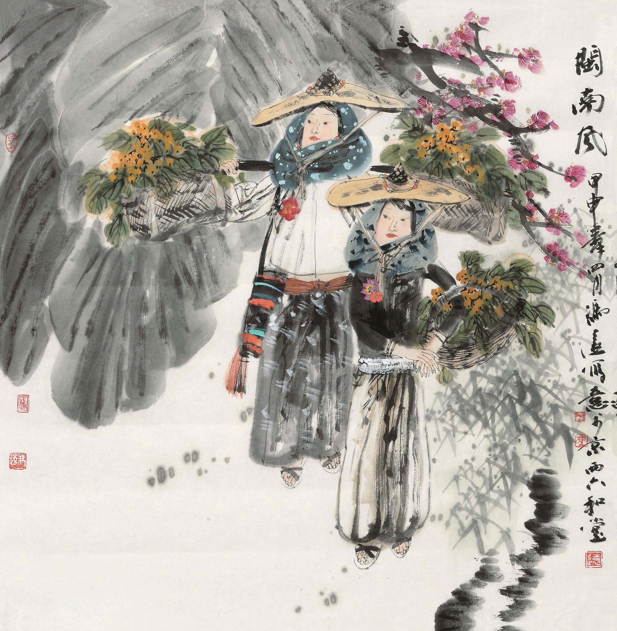 00442004年作闽南风镜心设色纸本