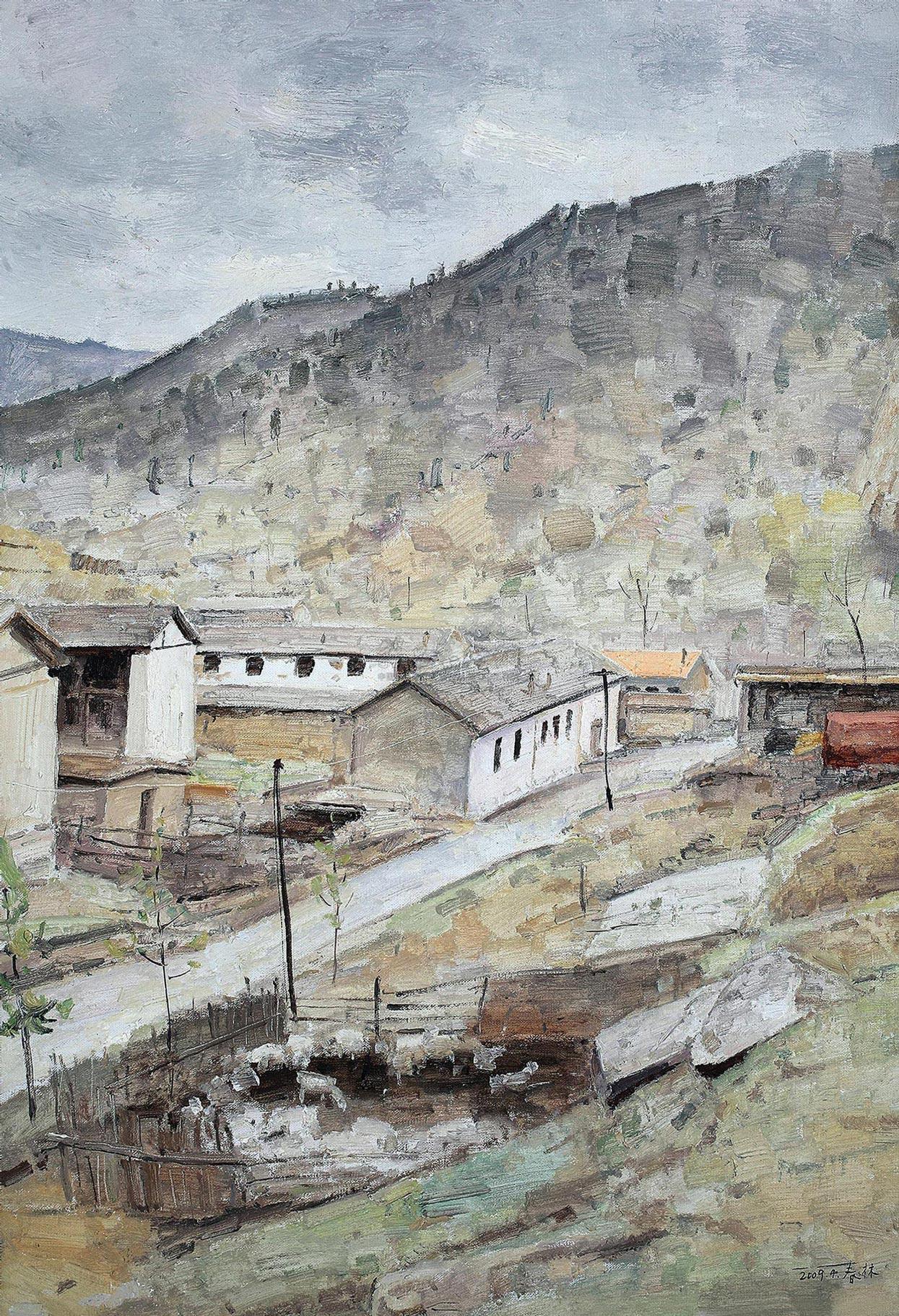 1457 山村 布面 油画