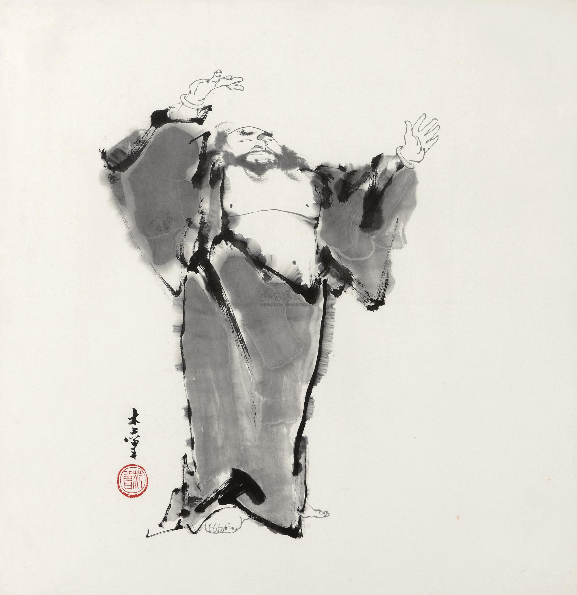 【水墨人物 镜心 水墨纸本】拍卖品_图片_价格_鉴赏_绘画_雅昌艺术品拍卖网