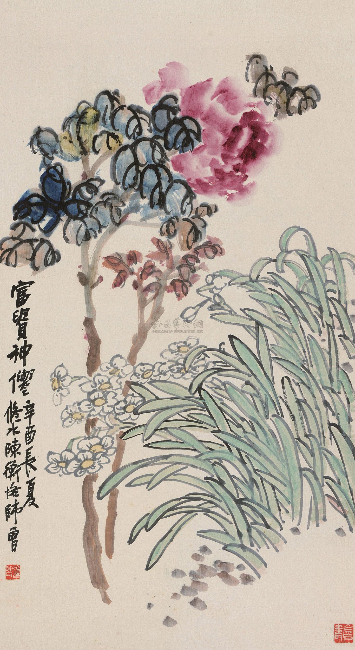 46991921年作富贵神仙立轴设色纸本