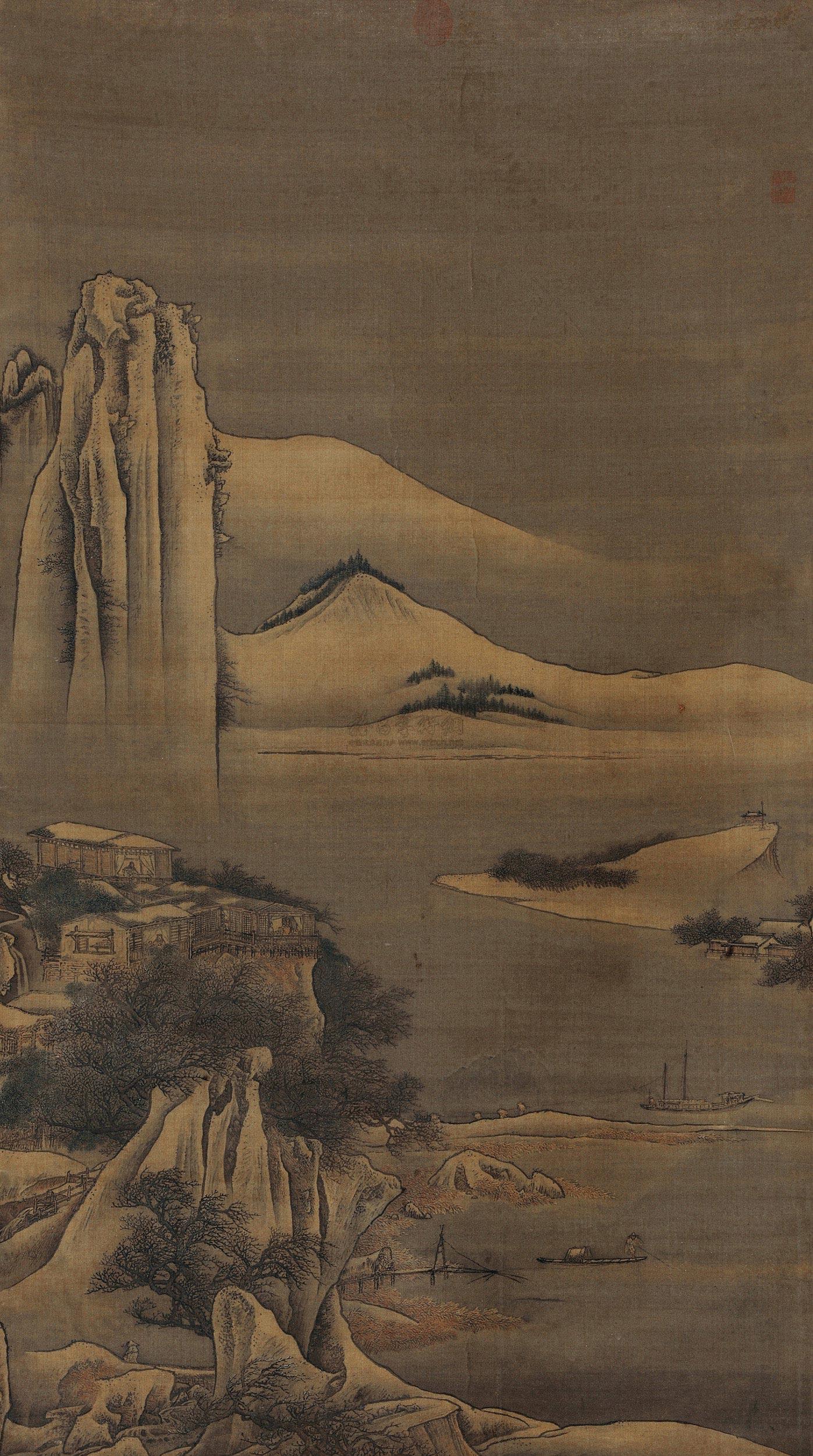 5210雪景山水立轴设色绢本
