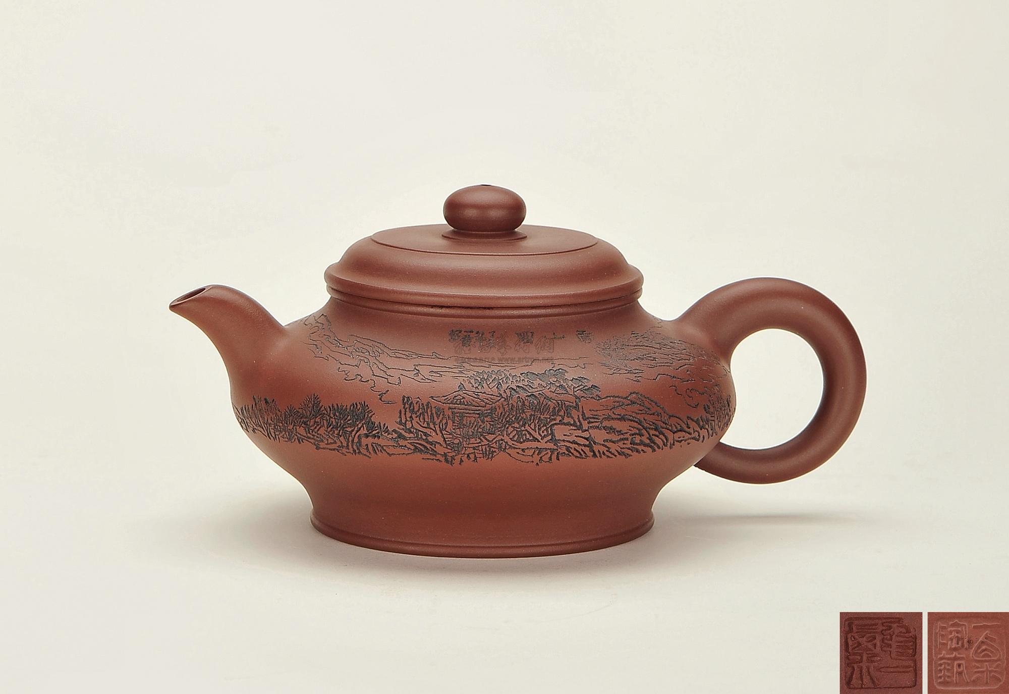 【2007年作 毛国强制 虚扁壶】拍卖品_图片_价格_鉴赏_紫砂_雅昌艺术