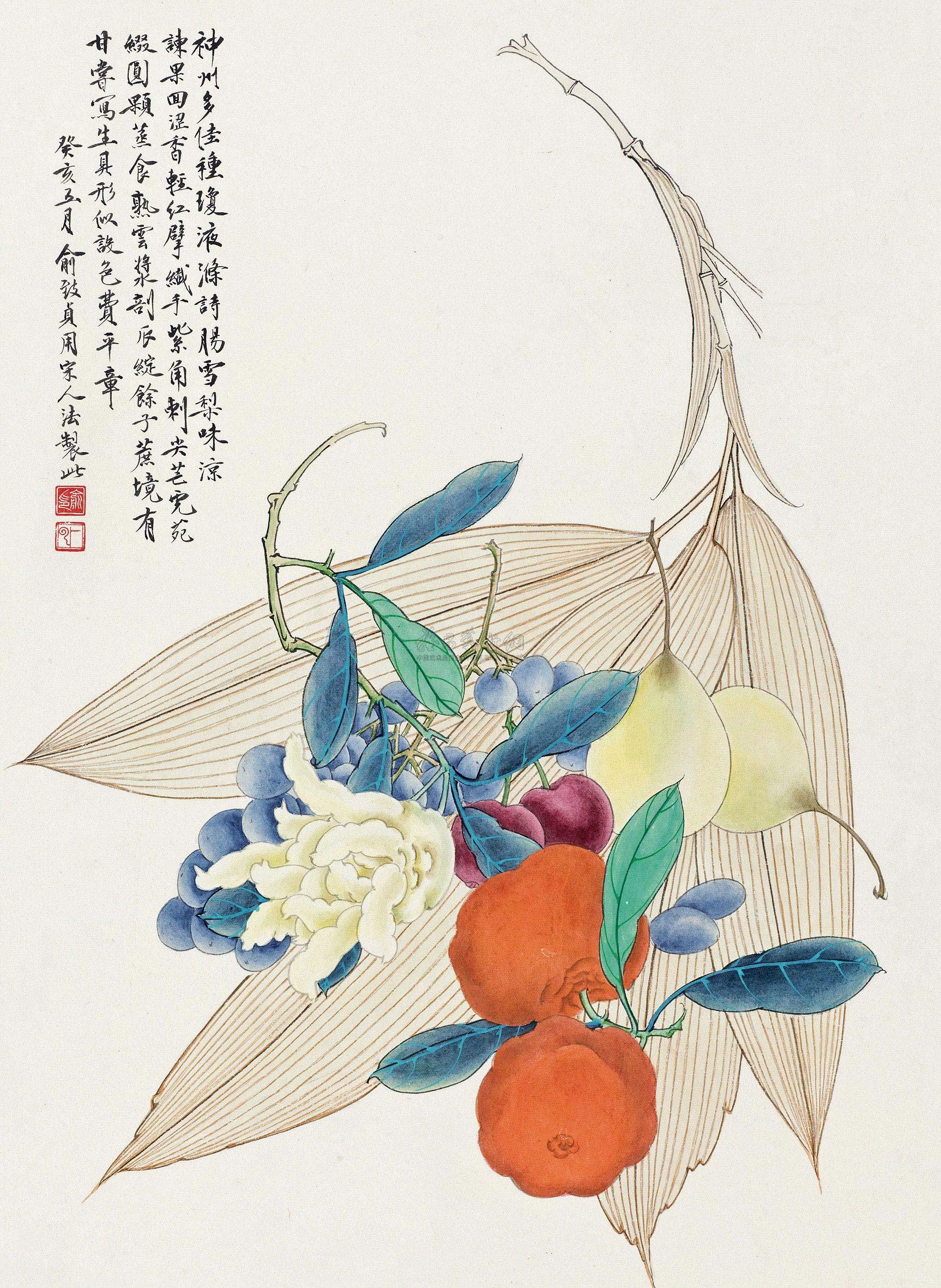 0144 1983年作 佳果写生 镜心 设色纸本