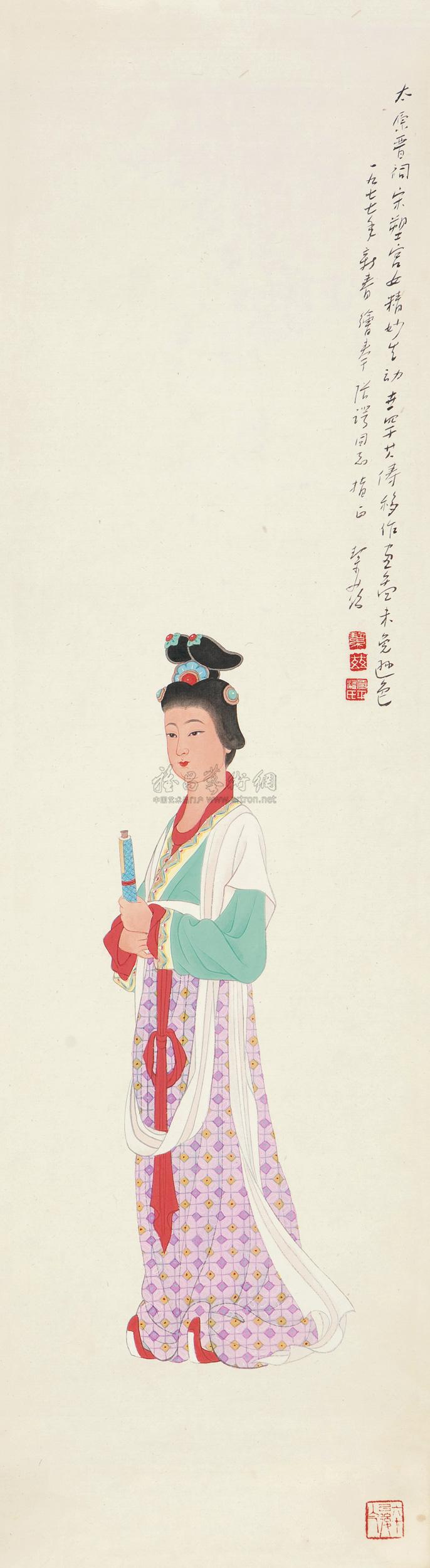 0119宫女图镜心纸本