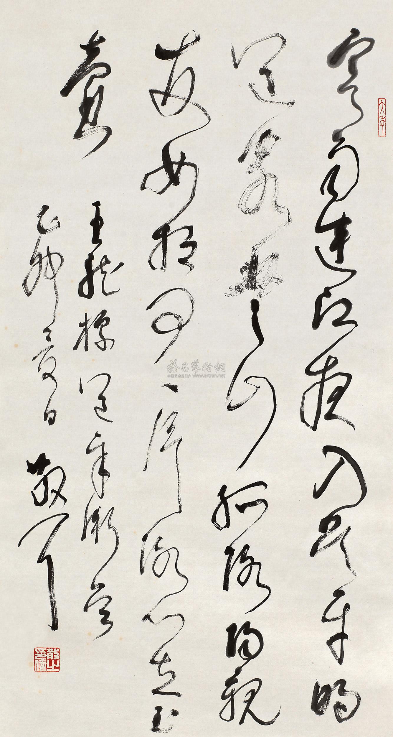 草书唐诗一首 立轴 水墨纸本】拍卖品_图片_价格_鉴赏_书法_雅昌艺术