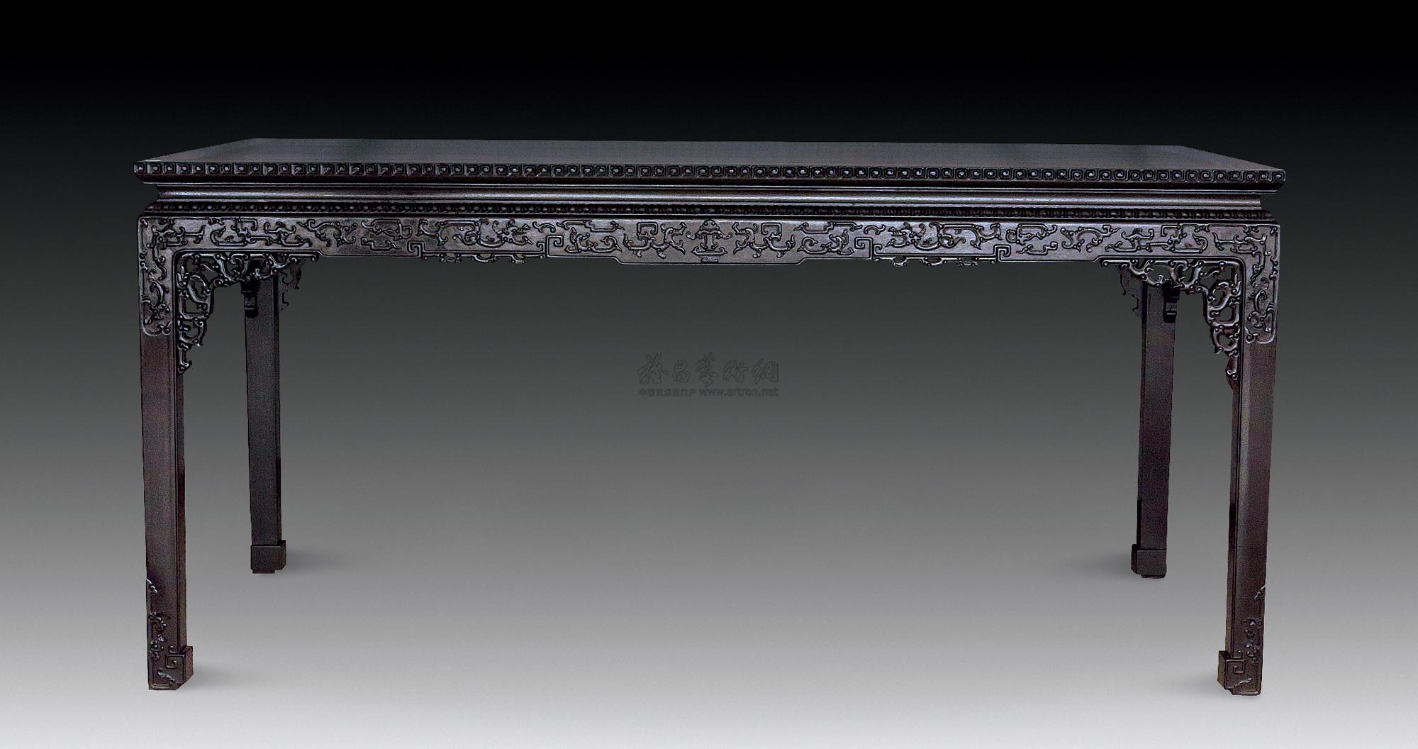 1633紫檀浮雕螭龙纹画桌