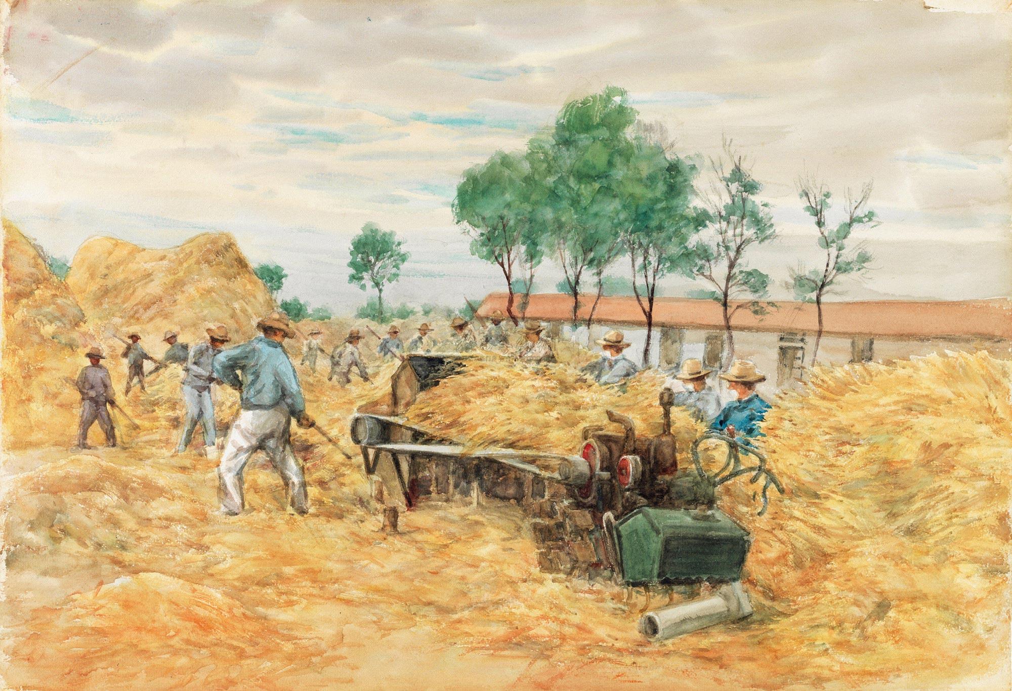 【1960年作 收获 水彩 纸本】拍卖品_图片_价格_鉴赏_水粉水彩_雅昌