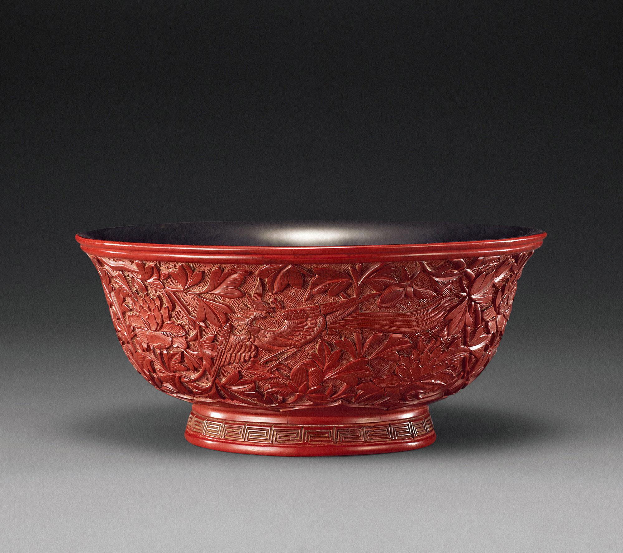 【清中期 剔红凤凰牡丹碗】拍卖品_图片_价格_鉴赏_漆器_雅昌艺术品
