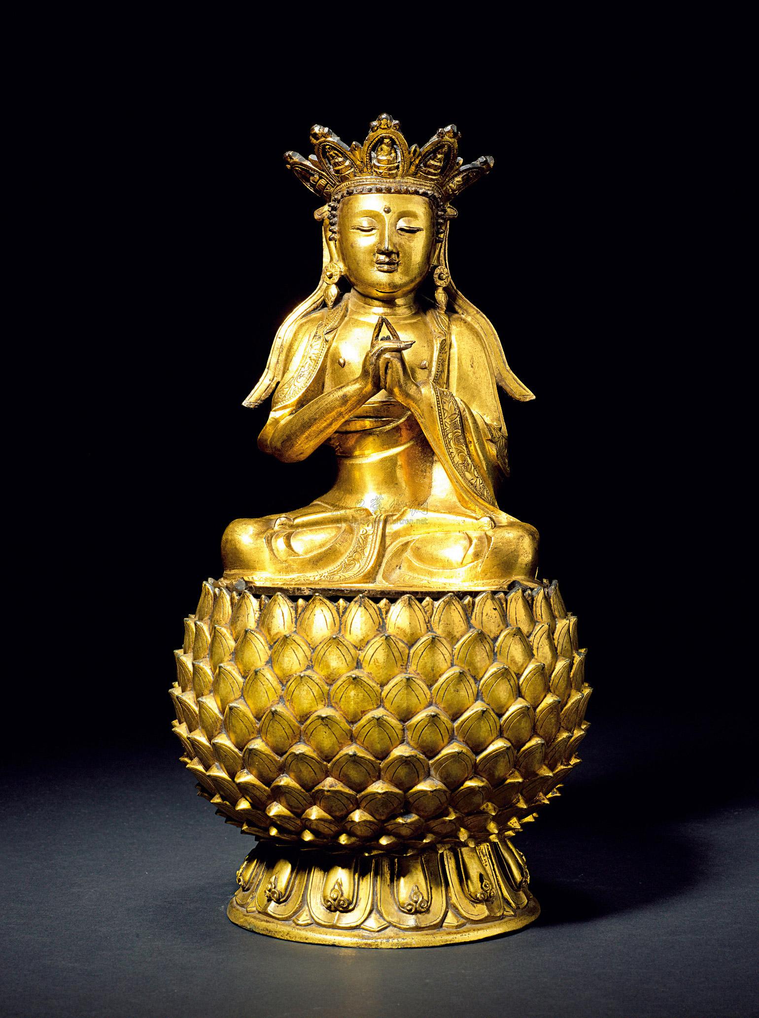 【明 铜鎏金大日如来坐像】拍卖品_图片_价格_鉴赏