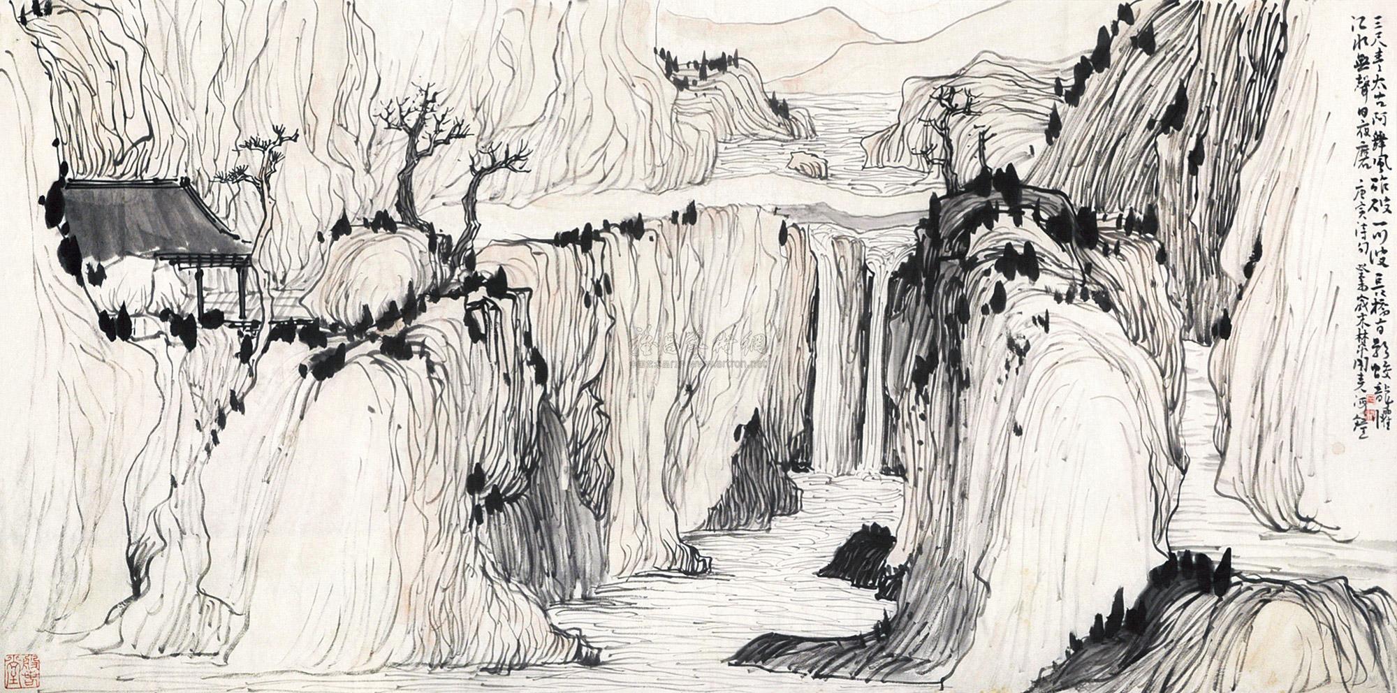 【江水无声 单片 纸本】拍卖品_图片_价格_鉴赏_绘画_雅昌艺术品拍卖