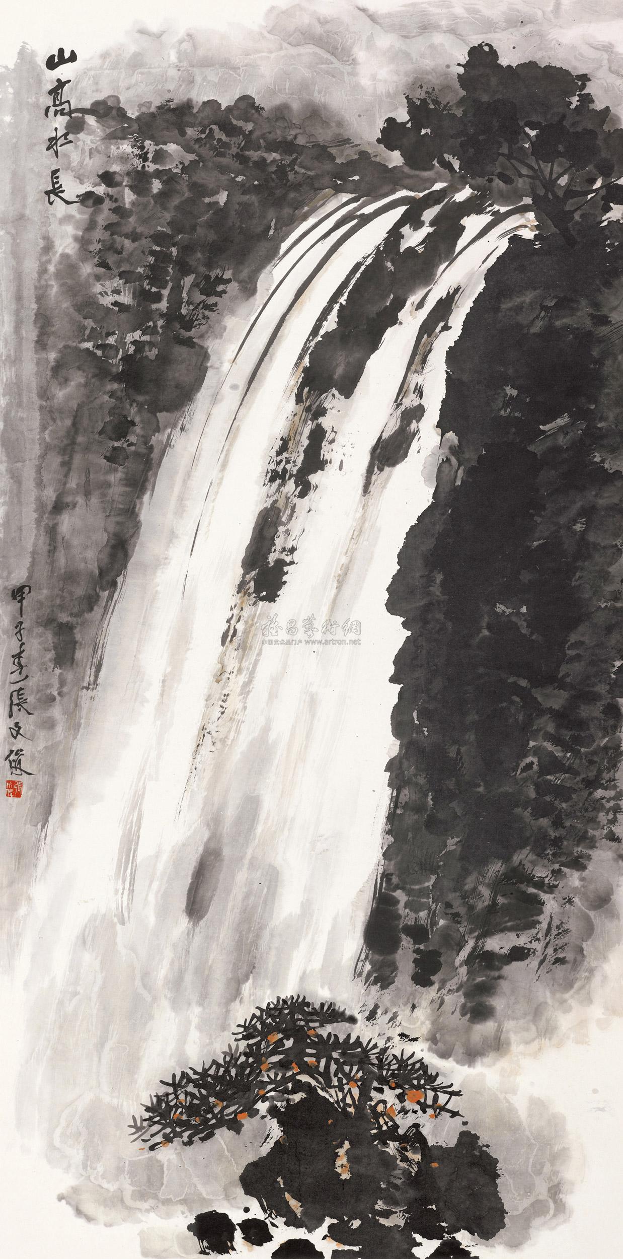 【山高水长 立轴 水墨纸本】拍卖品_图片_价格_鉴赏_绘画_雅昌艺术品拍卖网