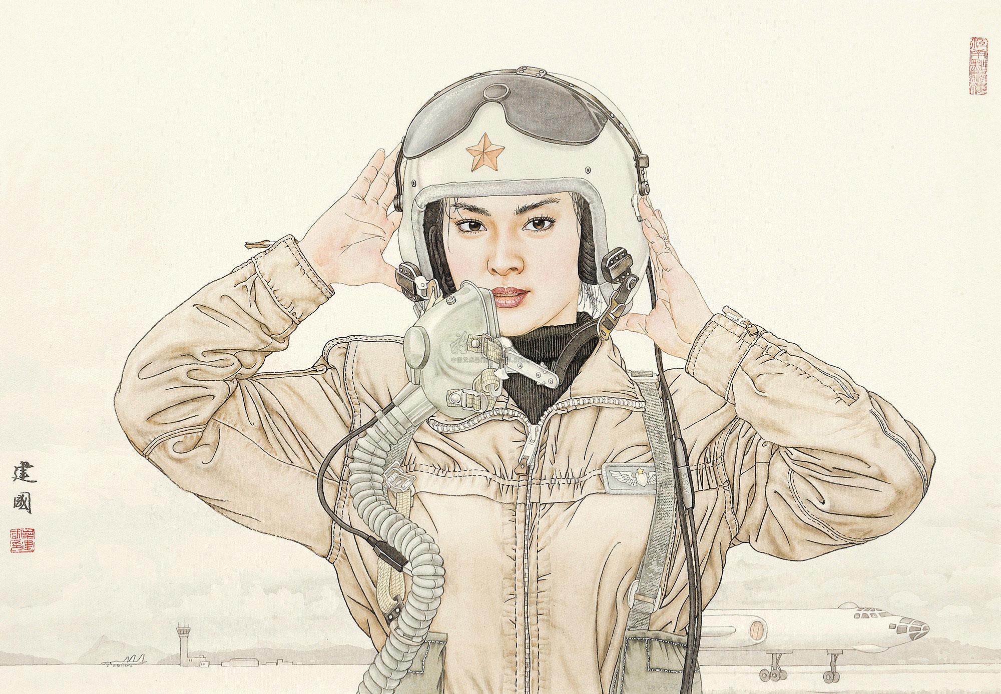 【航天员 镜心 设色纸本】拍卖品_图片_价格_鉴赏_绘画_雅昌艺术品
