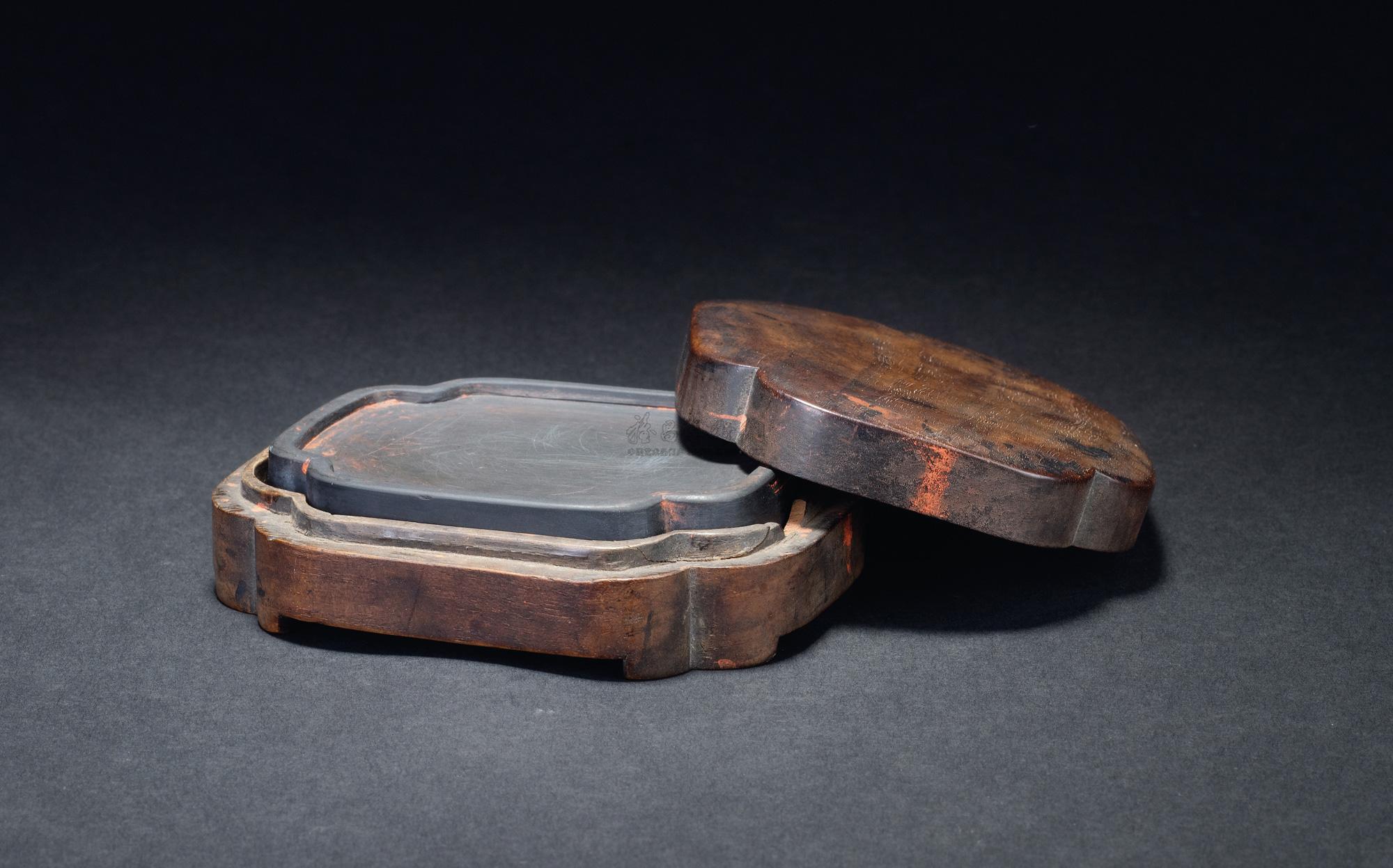 0751清海棠形小歙砚