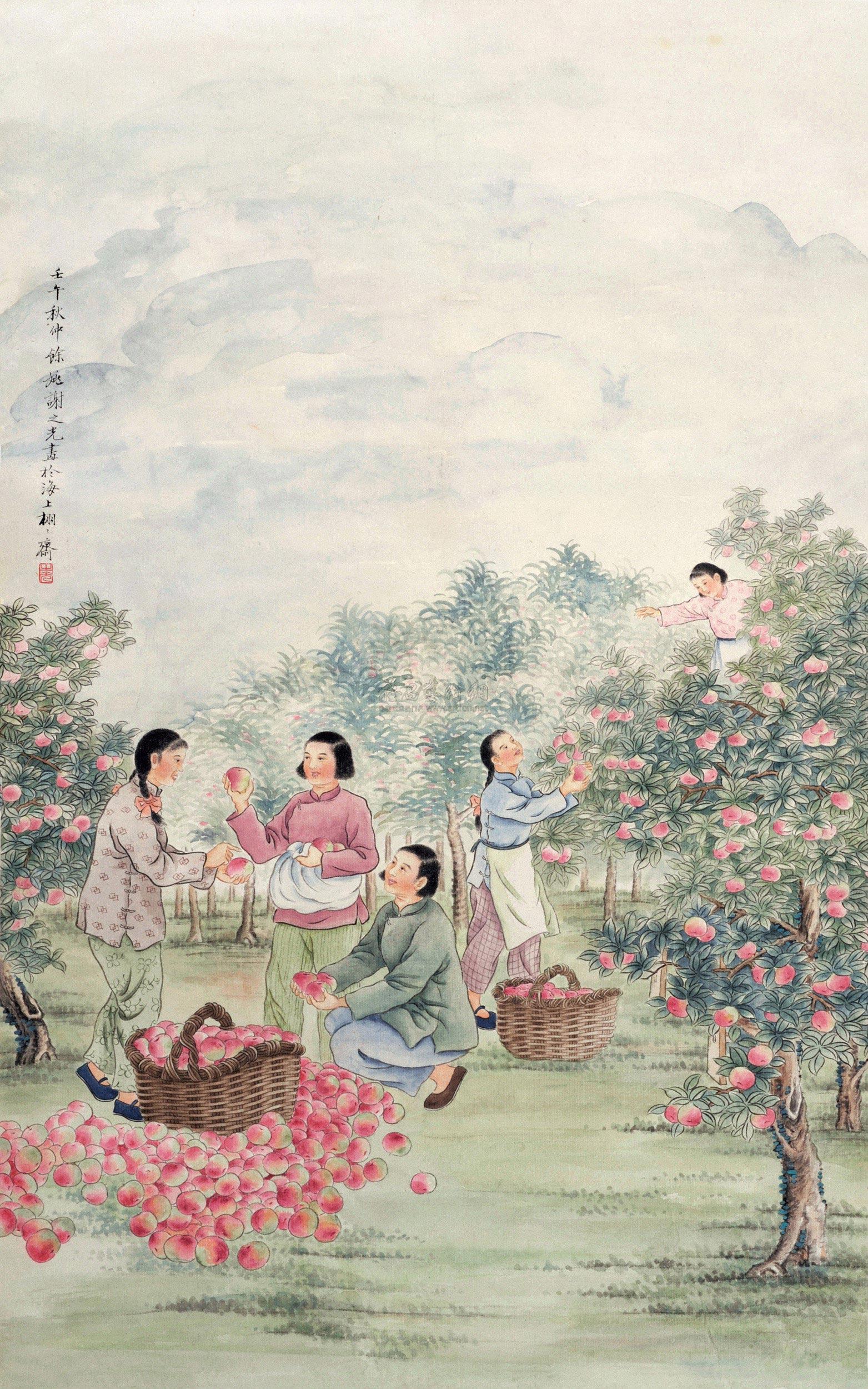 0633丰收图立轴纸本
