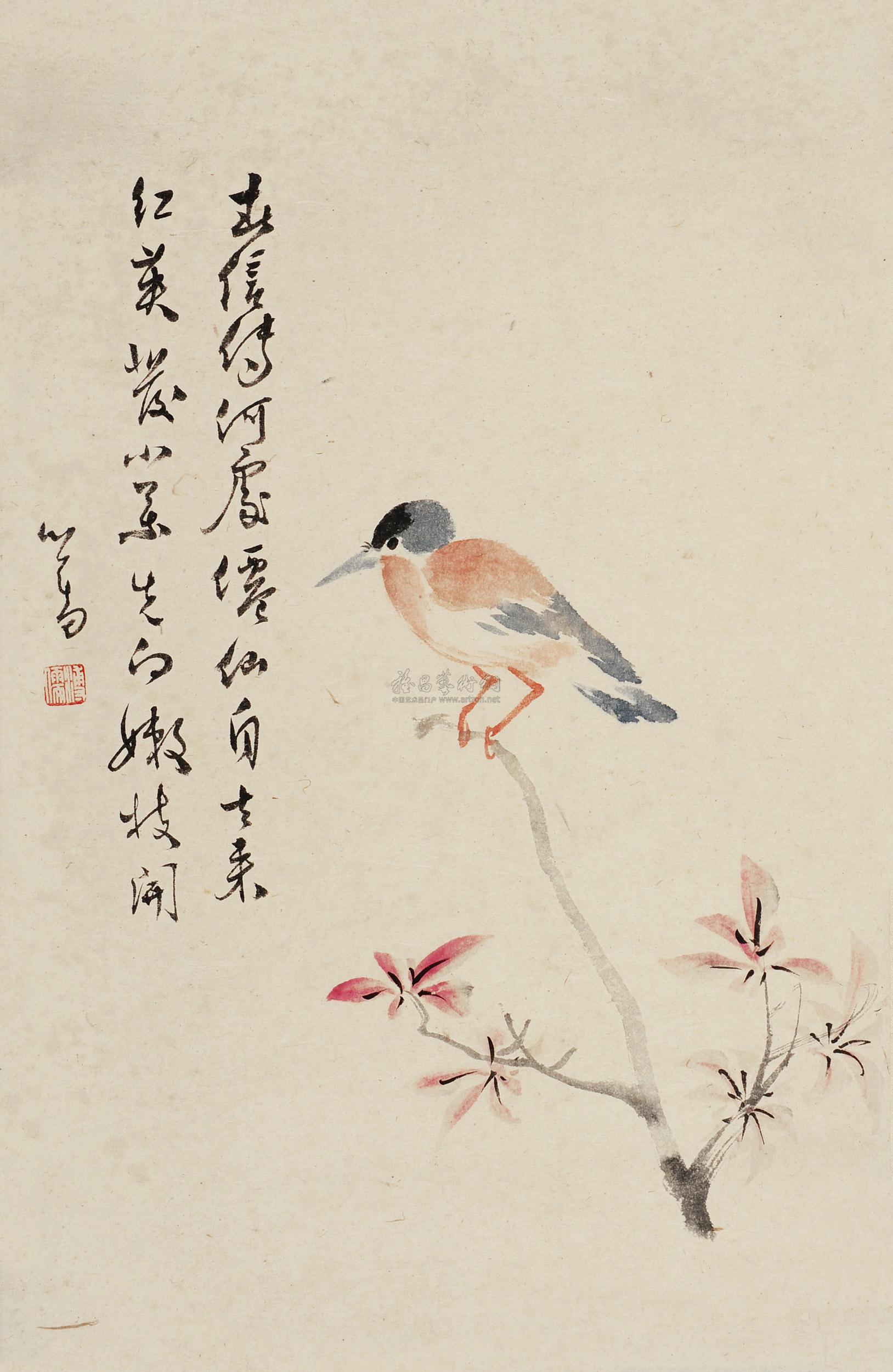 【没骨花鸟 镜片 设色纸本】拍卖品_图片_价格_鉴赏_绘画_雅昌艺术品