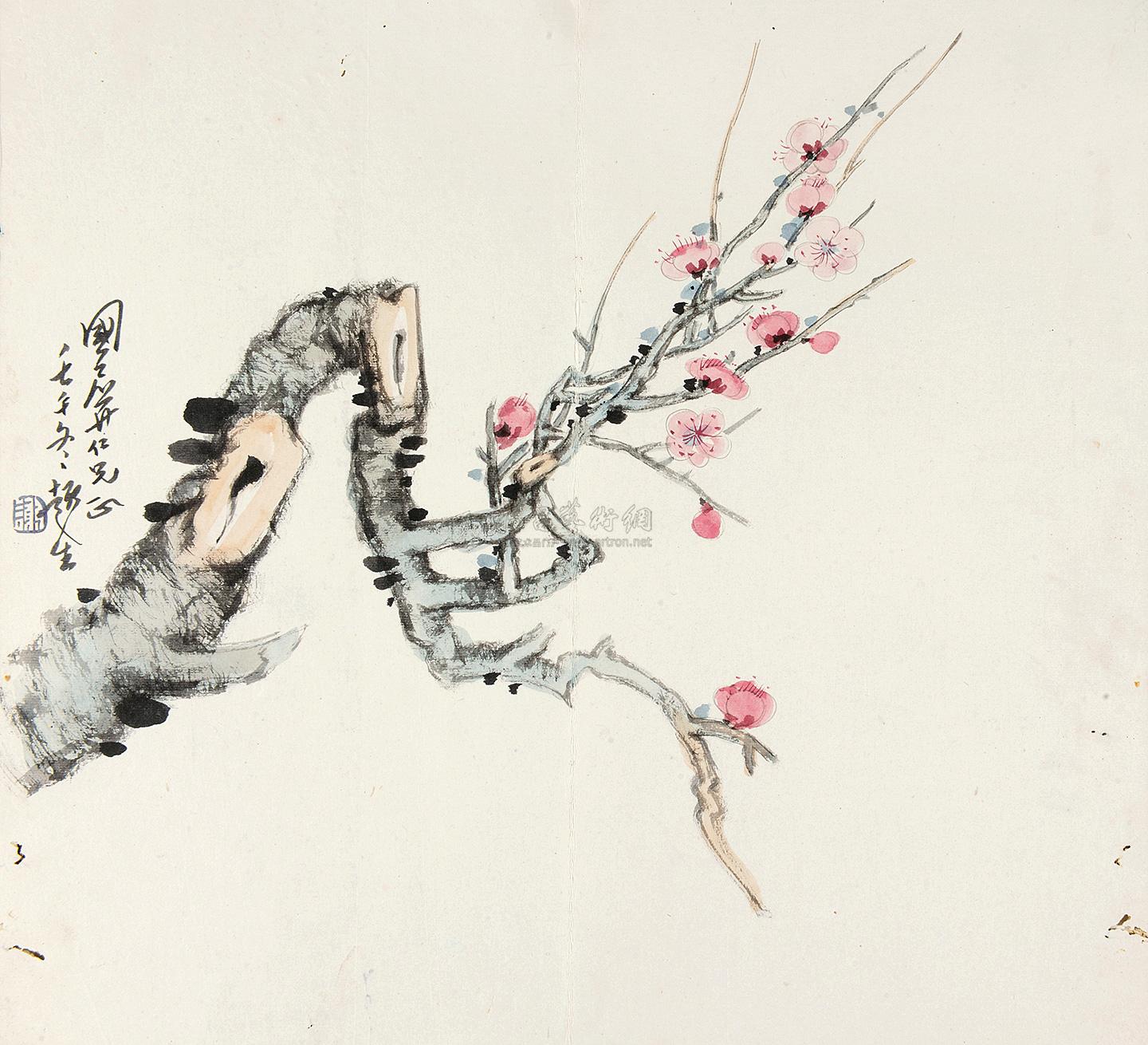 4005梅花册页设色纸本