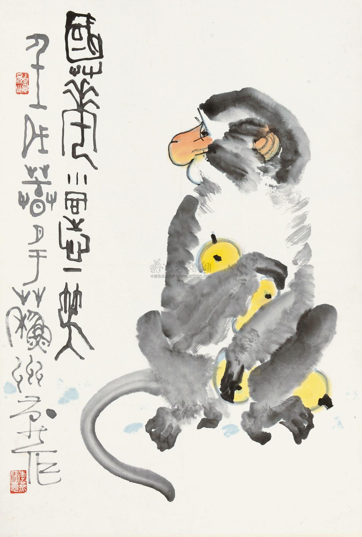 猴子的绘画作品图片图片