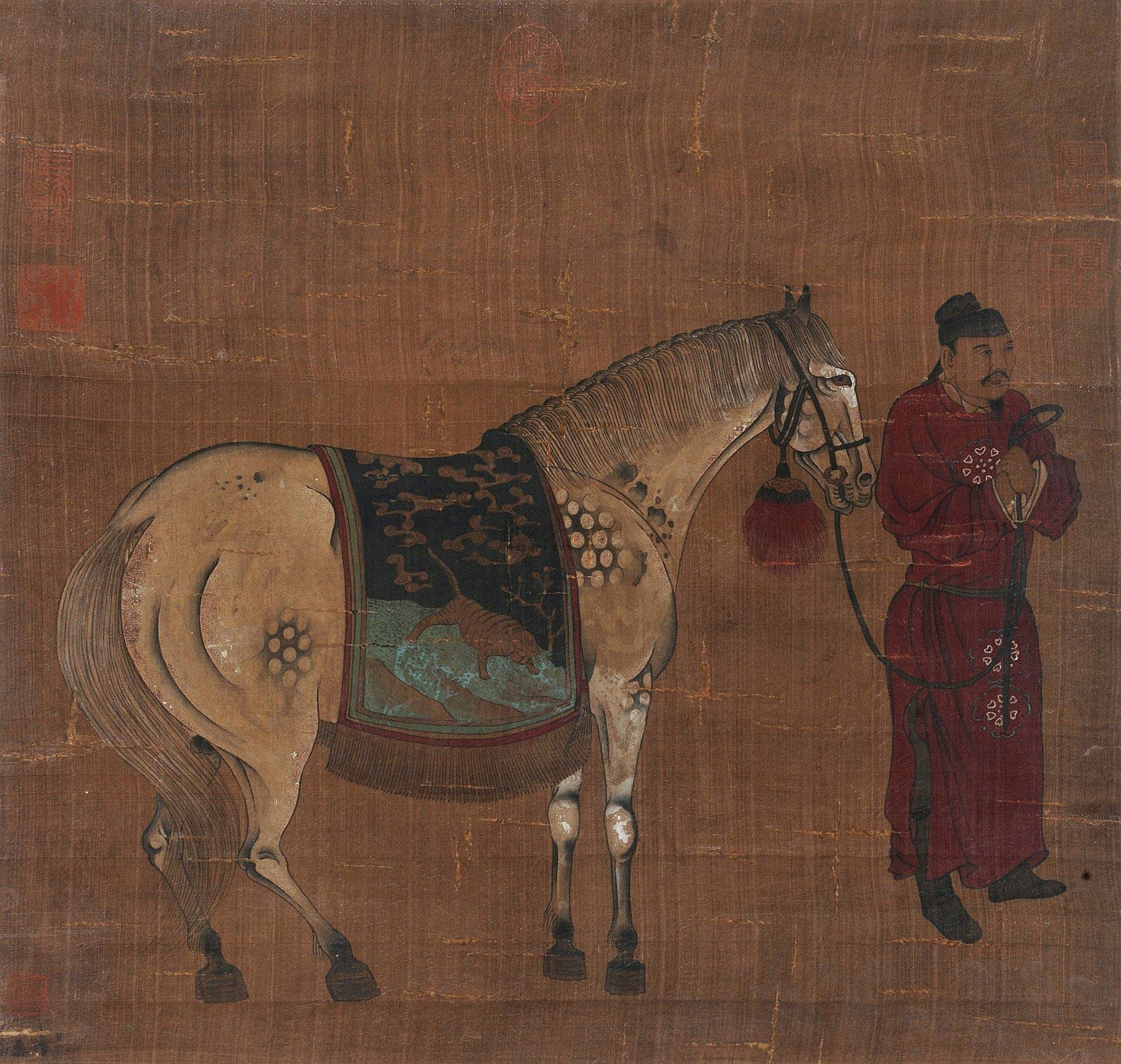 5046 人马图 立轴 设色绢本