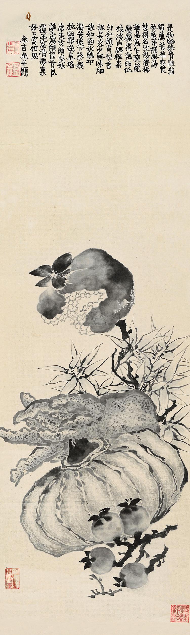 0720蔬果图立轴水墨纸本