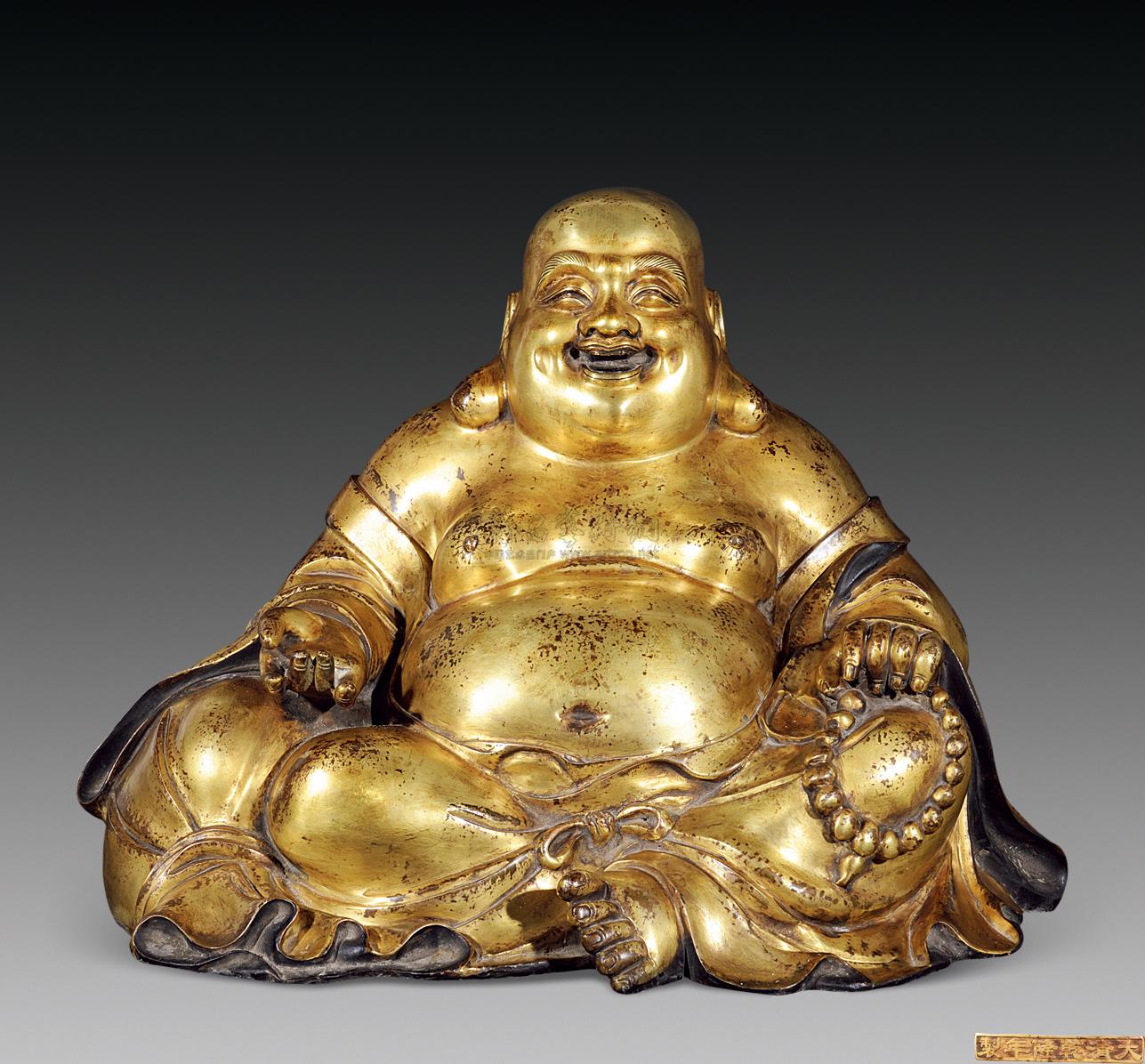 1849清铜鎏金弥勒佛坐像