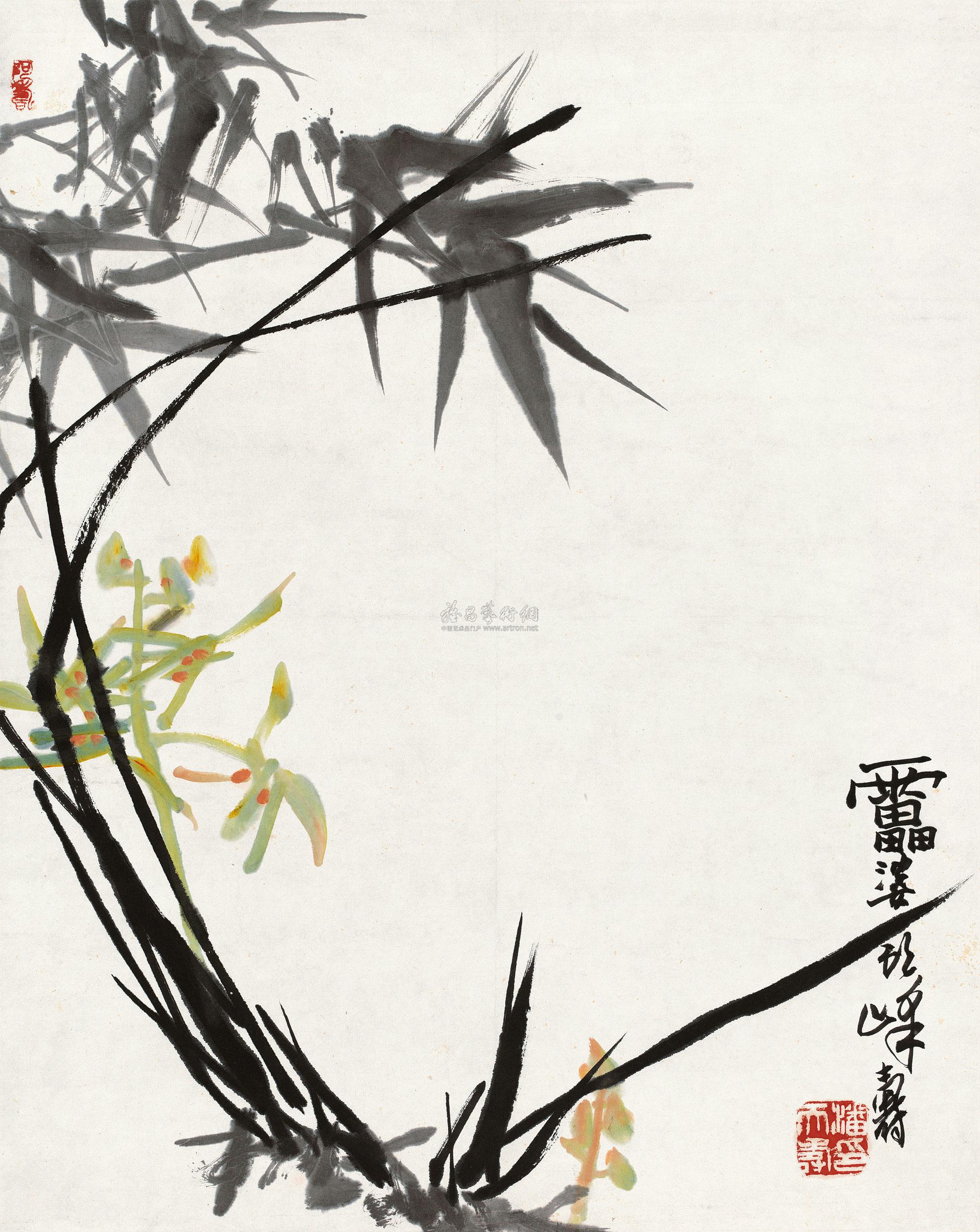 【兰竹图 立轴 设色纸本】拍卖品_图片_价格_鉴赏_绘画_雅昌艺术品